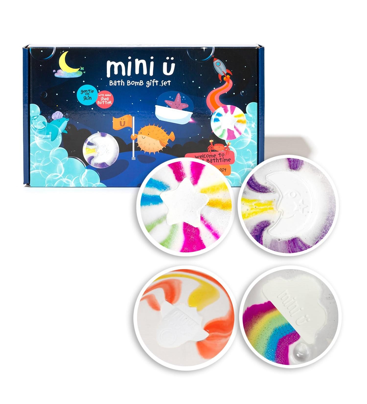 Mini U Bath Bomb Gift Set -Cloud Rainbow Rocket Moon & Star Fizzers - Moisturising Shea Butter -Bathtime Fun Bath Toys - Great Stocking Filler Gift - *Made for Mums Award 2023 Gold* - Buy Online on SooperMarket.com