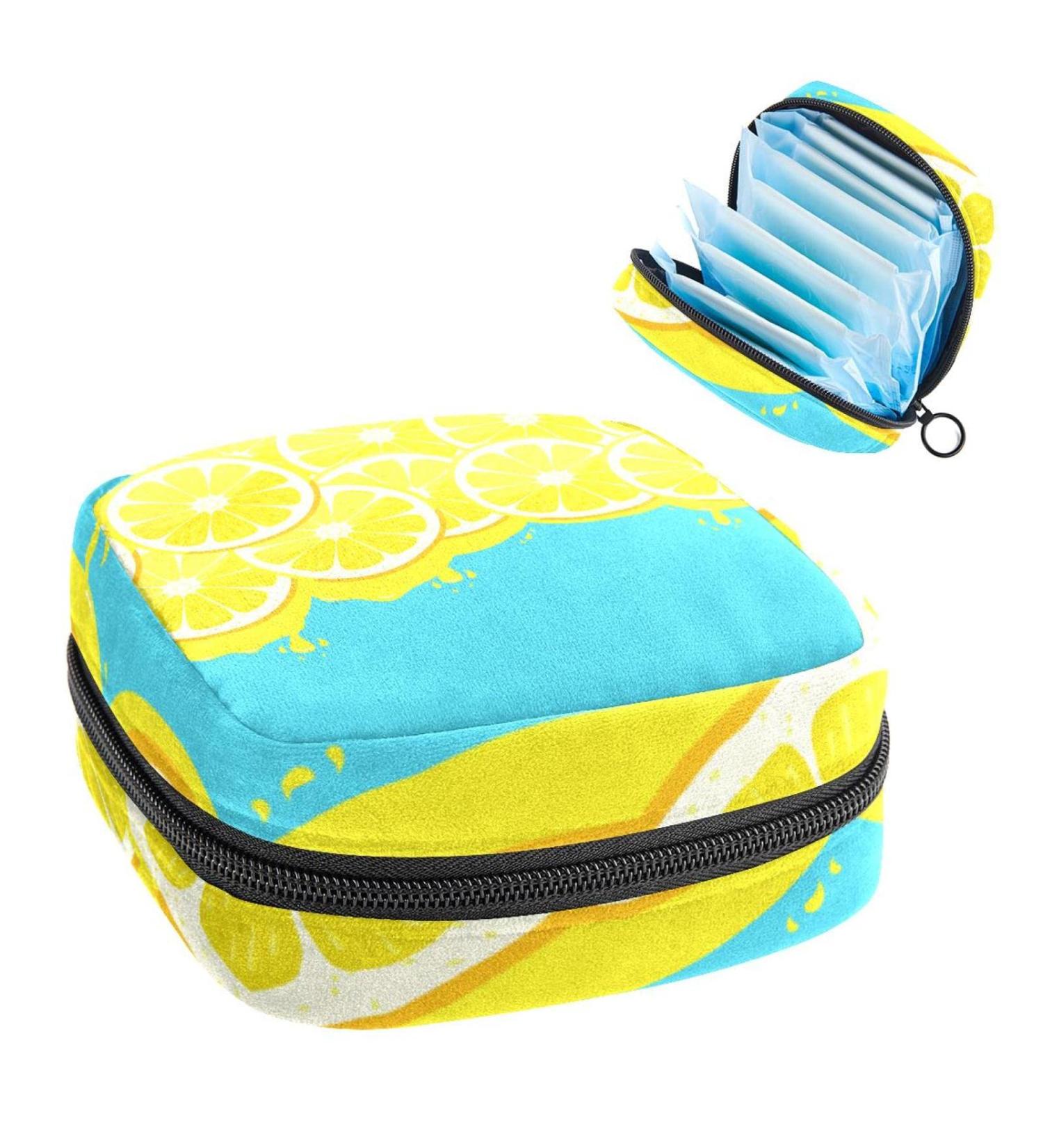 Anna Cowper Lemon Sanitary Napkin Storage Bag | Feminine Menstrual Cup Pouch | Nursing Pad Holder | Tampon Bags | Portable Period Bag for Women Teen Girls - Multi-colored - Buy Online on SooperMarket.com