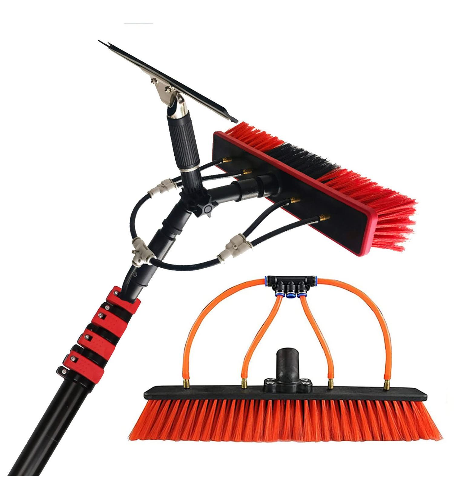 Window Cleaning Brush Equipment Water Fed Telescopic Brush/Brush and Squeegee/Extendable Water Fed Pole Set Scrubbing Brush 55cm Brush Head 8M/27FT - Buy Online on SooperMarket.com