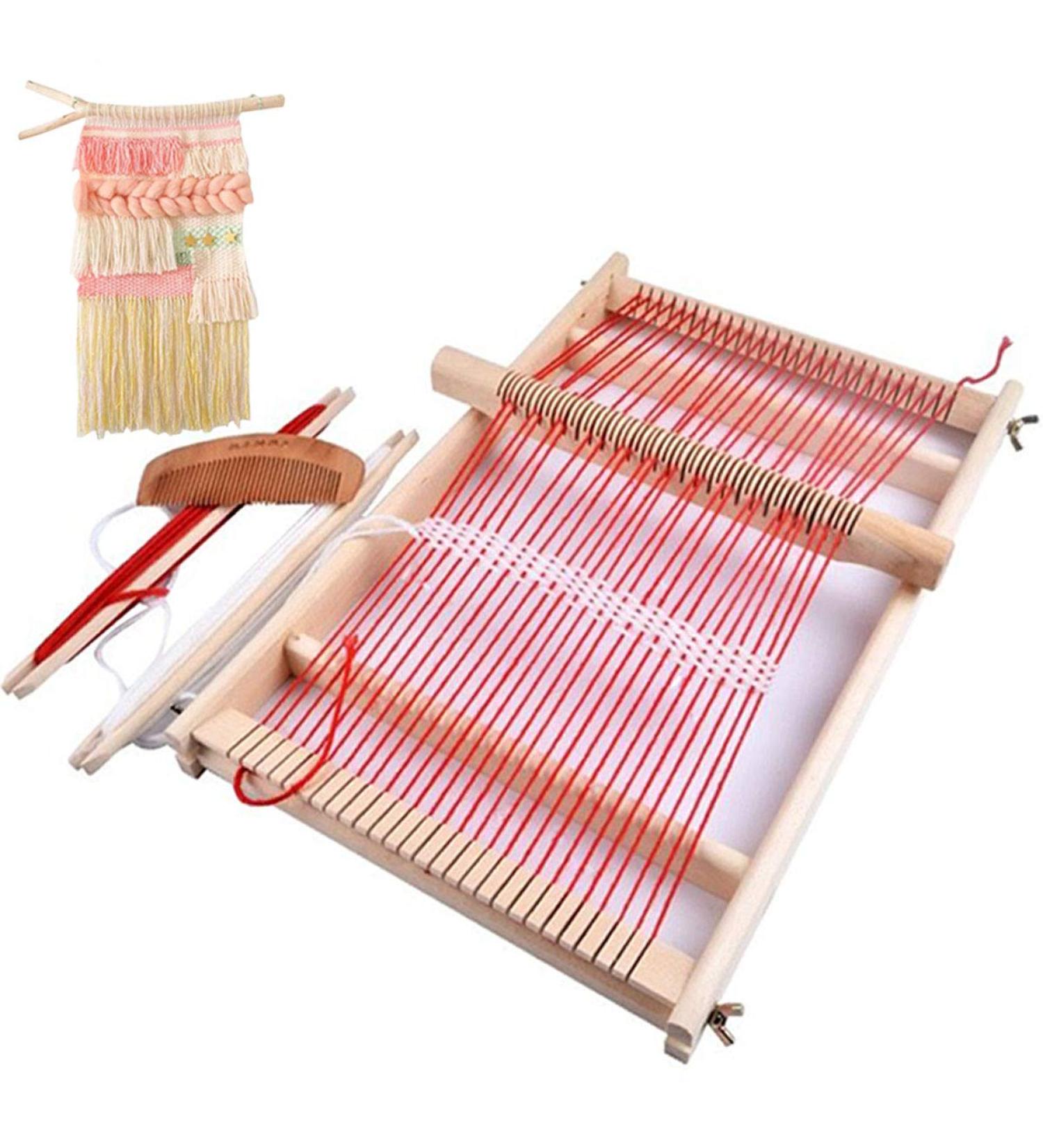 Mikimiqi Wooden Multi-Craft Weaving Loom - Large Frame for Kids' Handcrafting - 9.85x15.75x1.3 Inches - Buy Online on SooperMarket.com