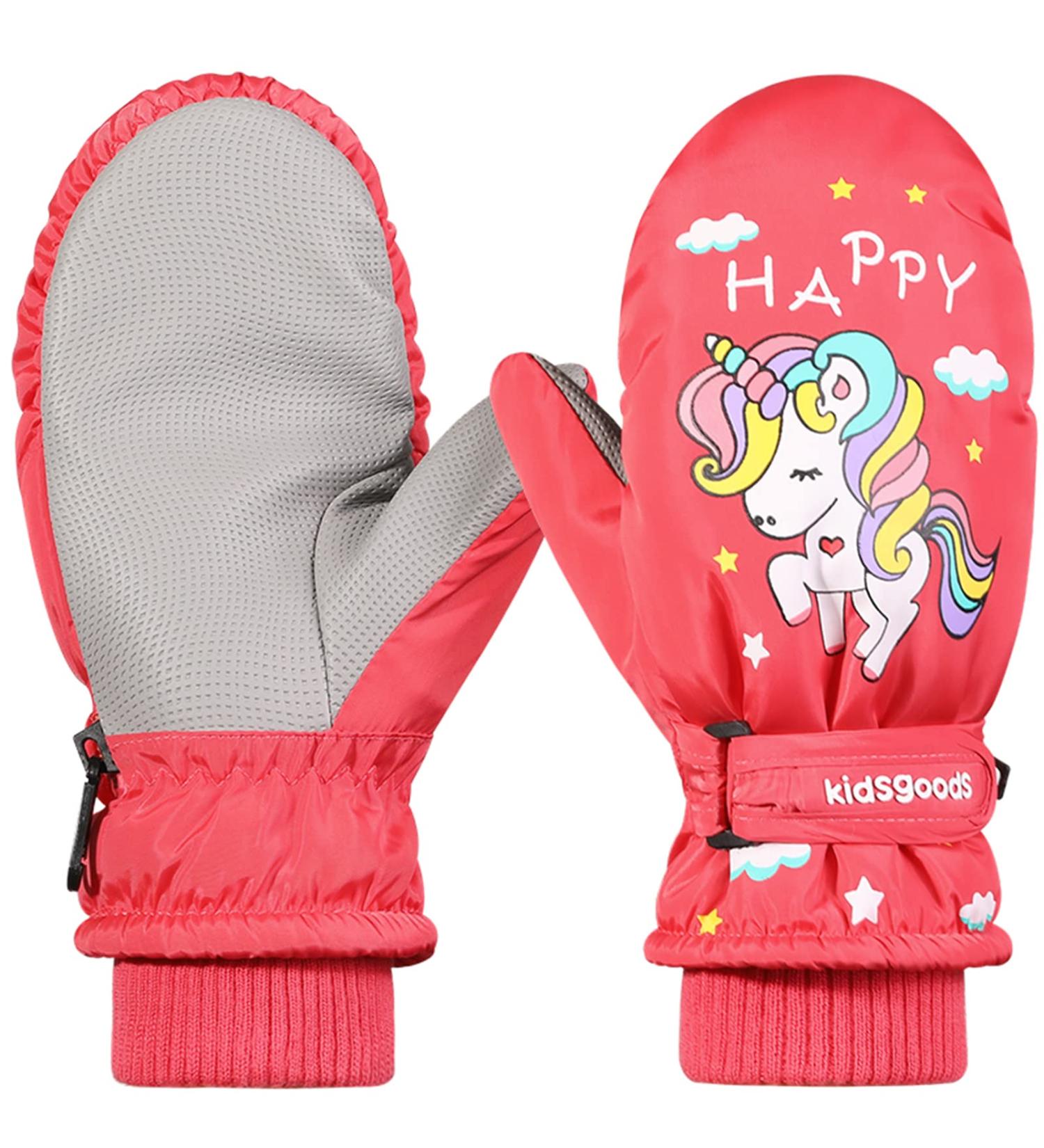 Kids Ski Mittens  Kids Gloves  Cute Unicorn Waterproof Winter Snow Mittens for Toddler Babby Boys and Girls(2-10) Red Size M : 5-10 Years - Buy Online on SooperMarket.com
