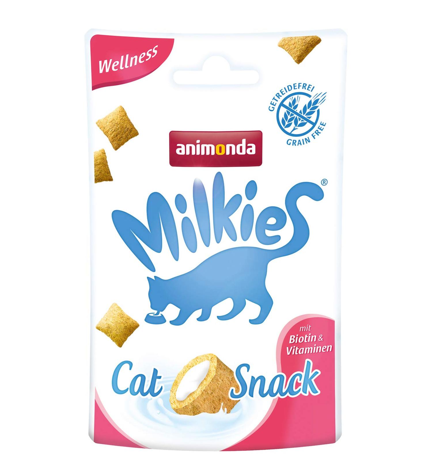 Animonda Milkies Wellness Cat Snacks - Grain-Free Crunchy Pillows for Cats 12 x 30g Pack - Buy Online on SooperMarket.com