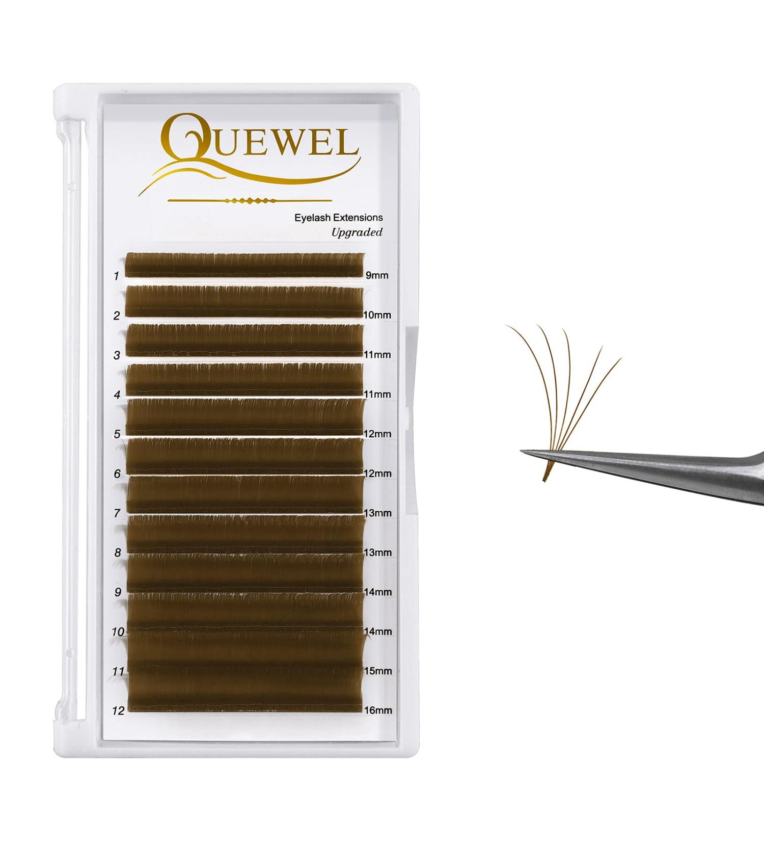 QUEWEL Easy Fan Brown Volume Lash Extensions 0.07 D 9-16mm | Self Fanning 2D-10D Volume Eyelash Extensions - Buy Online on SooperMarket.com