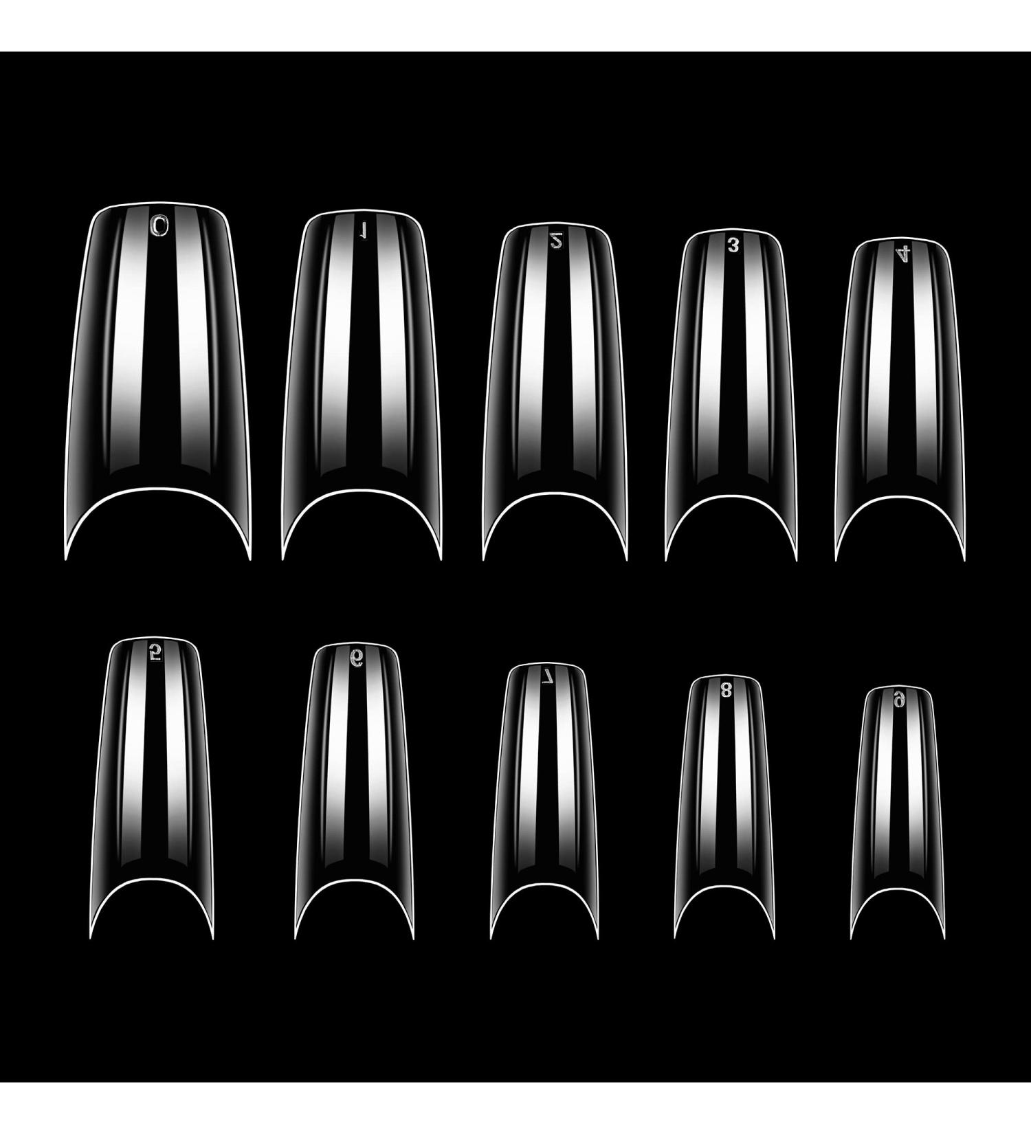 Makartt Half Cover French Nail Tips - 500 Clear Acrylic Fake Nails for Women - Medium Press On Nails - Soak Off False Nails - 10 Sizes for Nail Salons and DIY Nail Art - Buy Online on SooperMarket.com