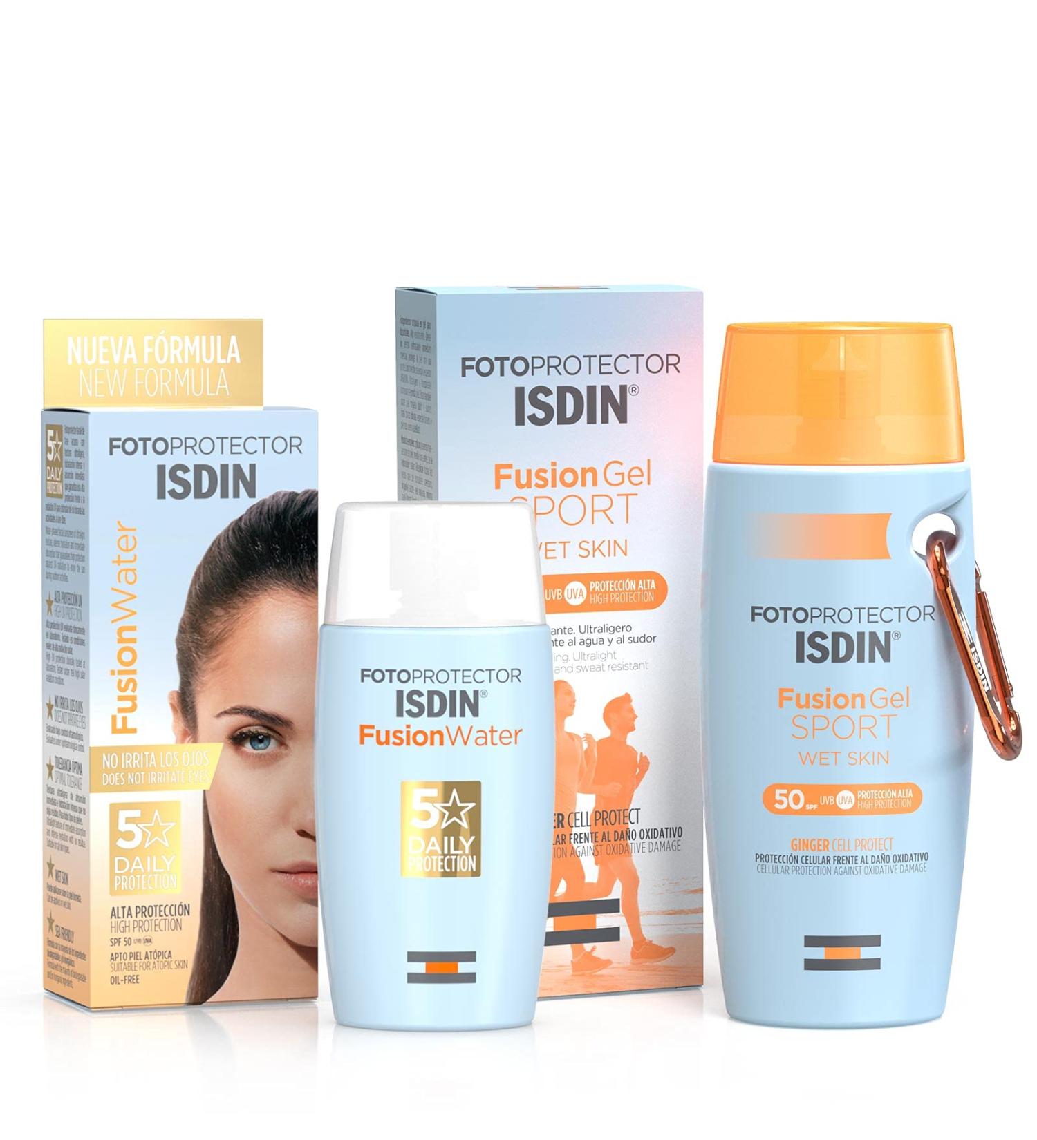 ISDIN Fusion Water LSF 50 | Ultra-Light Daily Sunscreen for Face | 50ml + Hydrating Creams 100ml | International Shipping - Buy Online on SooperMarket.com