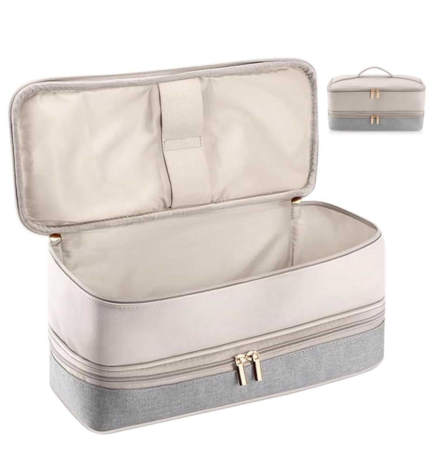 Hair Dryer Bag Dual Layer Hair Dryer Case Waterproof Zippered Blow Dryer Bag with Top Handle Portable 15.4x5.5x5.5in Hair Dryer Travel Bag Hair Tools Organiser - Buy Online on SooperMarket.com