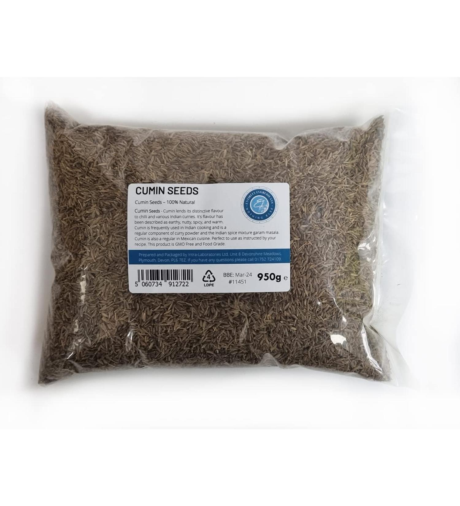 Entirely Ingredients Cumin Seeds 950g - Selected for the Premium Quality - Premium Food Grade - Buy Online on SooperMarket.com