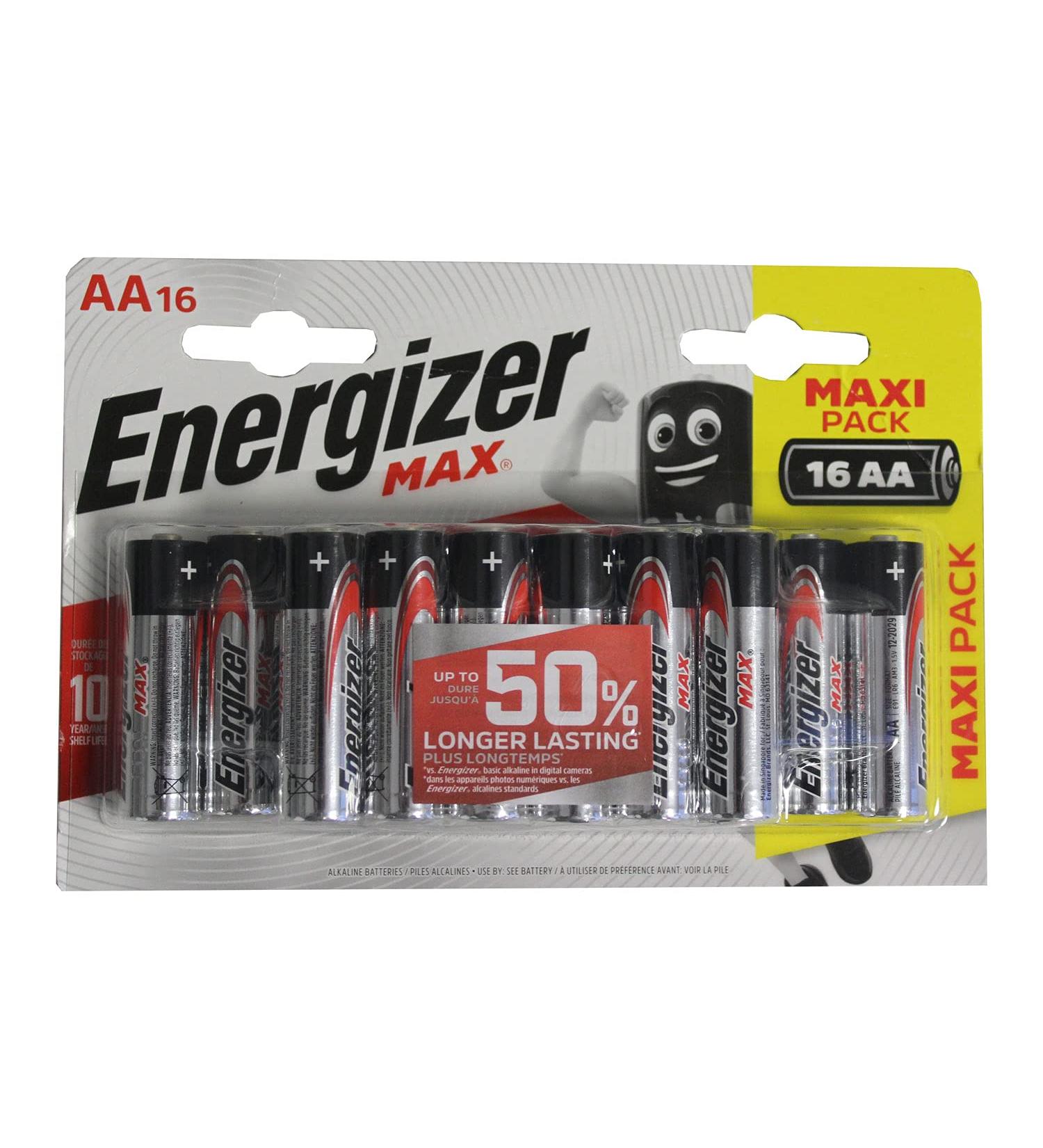 Blister Pack of 16 AA Batteries - Energizer Max