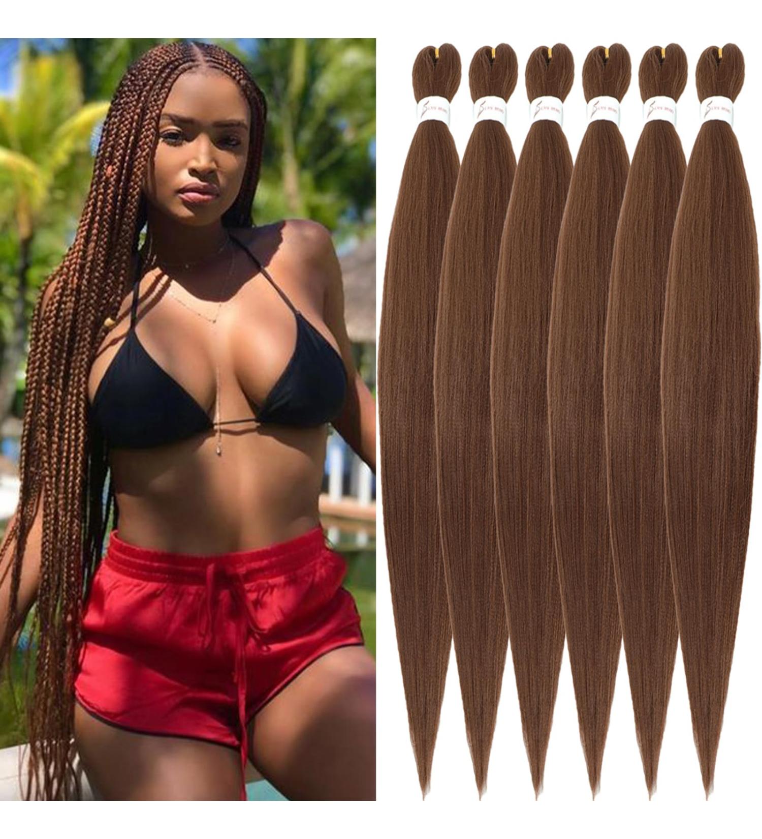 Xusuperb 30 Pre-Stretched Auburn Braiding Hair Extensions - 6 Pack Soft Yaki Kanekalon Rasta Braids (Color 30#) - Buy Online on SooperMarket.com