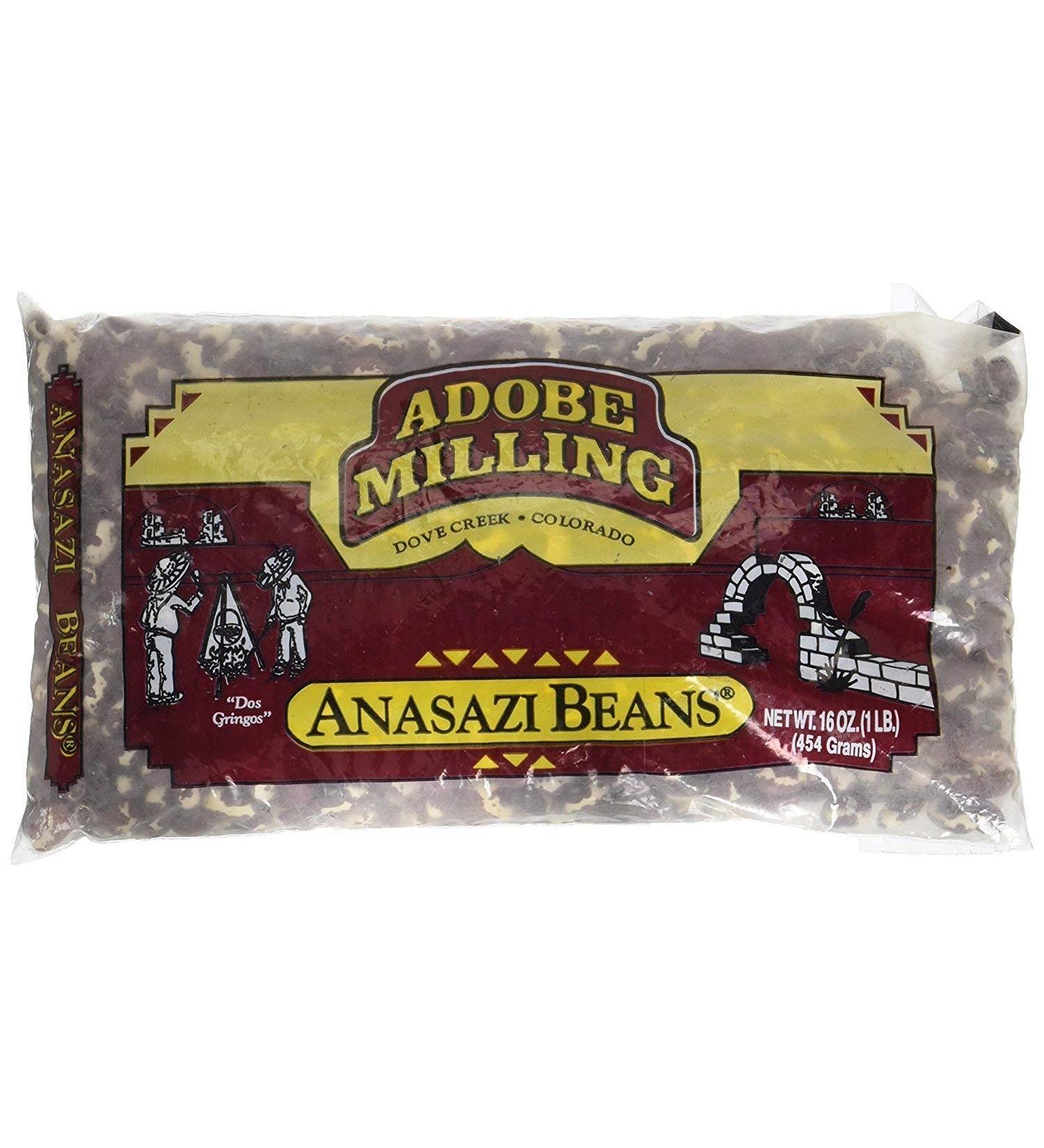Adobe Milling Dried Anasazi Beans 16oz Bag (Pack of 6) 1 Pound (Pack of 6)