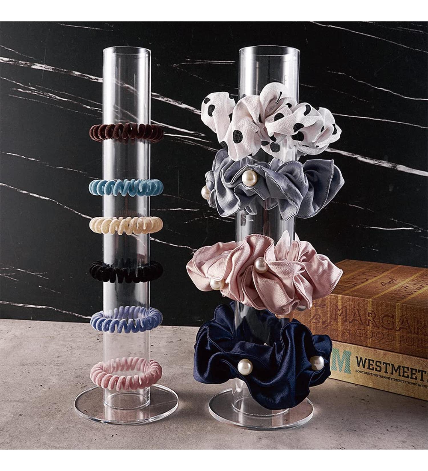 Pangkeep Acrylic Scrunchie Holder - 2Pcs Hair Tie Organizer & Display Stand for Teen Girls - Buy Online on SooperMarket.com