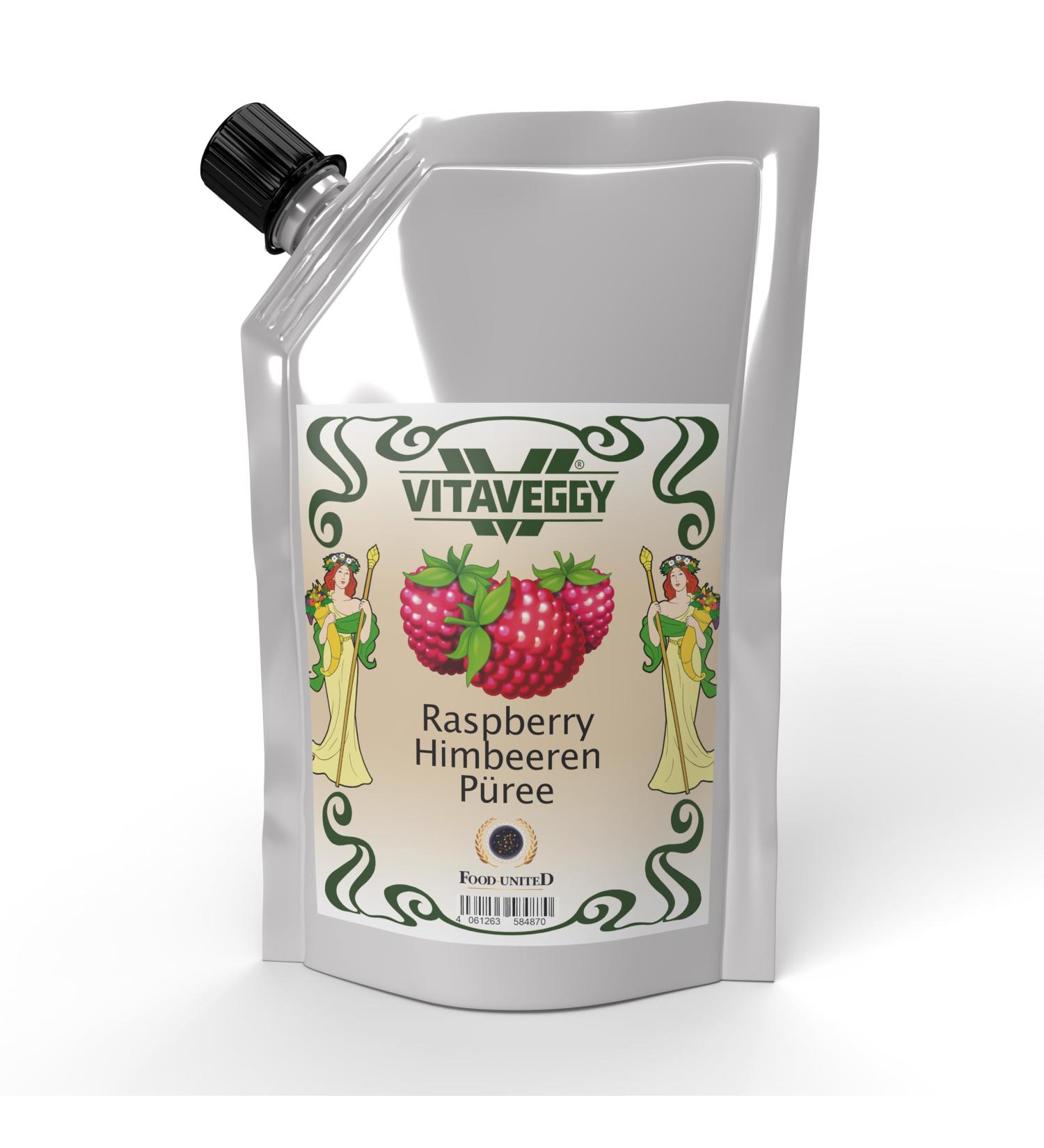 Buy Vitaveggy Raspberry Fruit Puree 1kg - Pure Natural Smoothie & Dessert Ingredient | No Additives Perfect for Shakes & Sorbets - Buy Online on SooperMarket.com