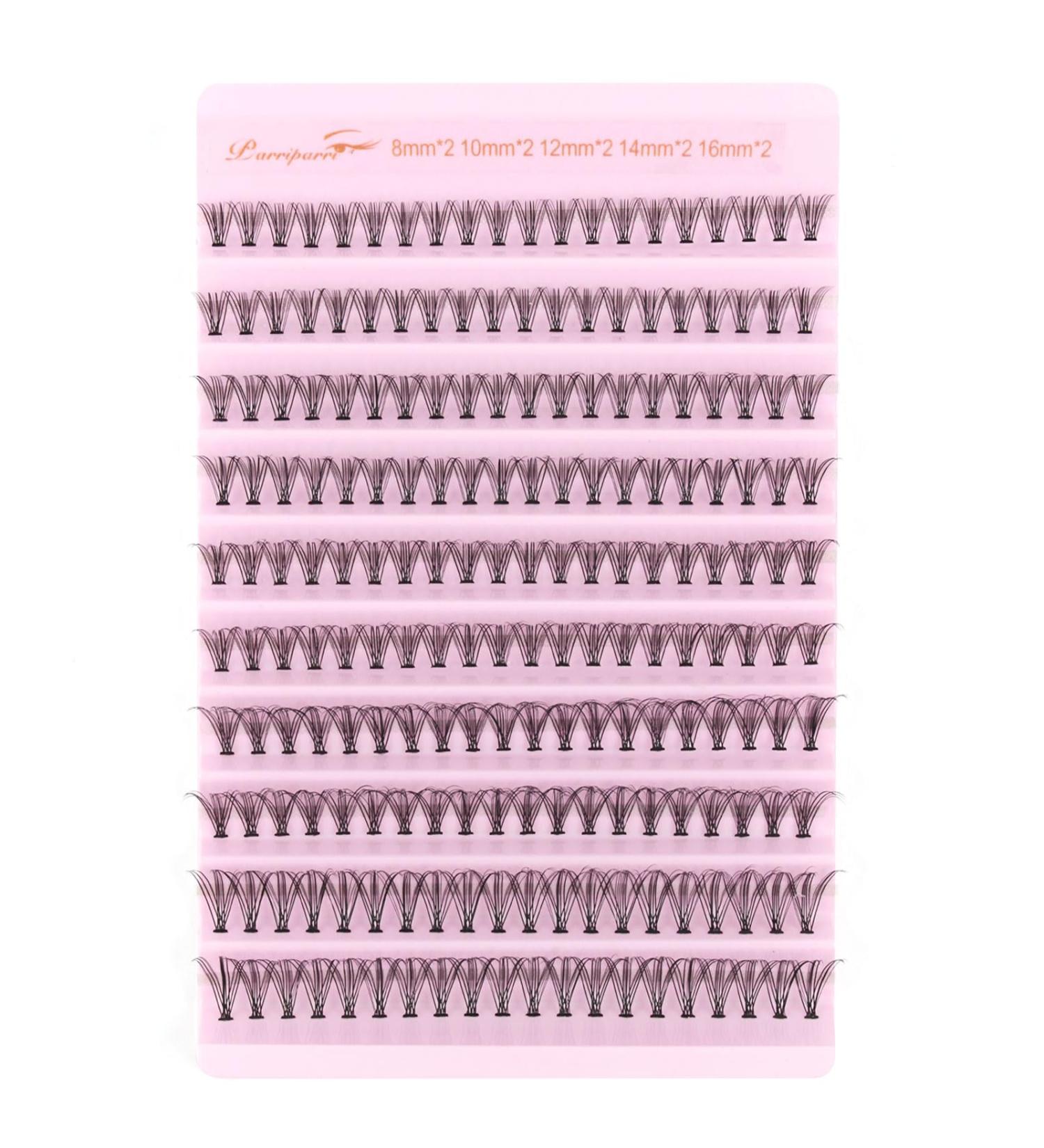Parriparri 20D-0.07C 200Pcs Cluster False Eyelashes Extension | DIY At Home C Curl Russian Lashes | Individual 8-16MM Mix - Buy Online on SooperMarket.com