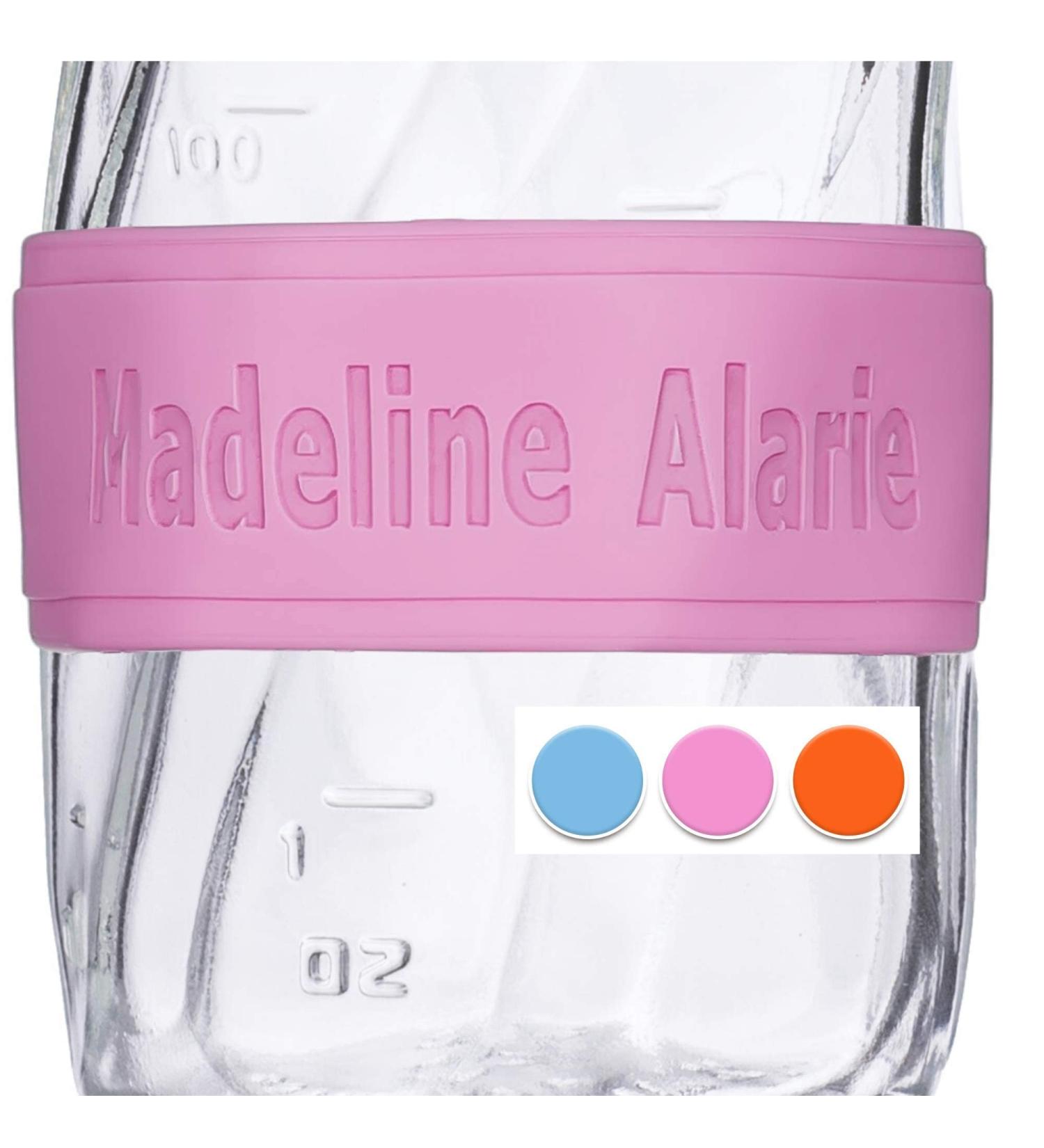 Custom Baby Bottle Labels for Daycare Pink Blue or Orange 4 Pack Sippy Cup Labels Personalized Bands - Buy Online on SooperMarket.com