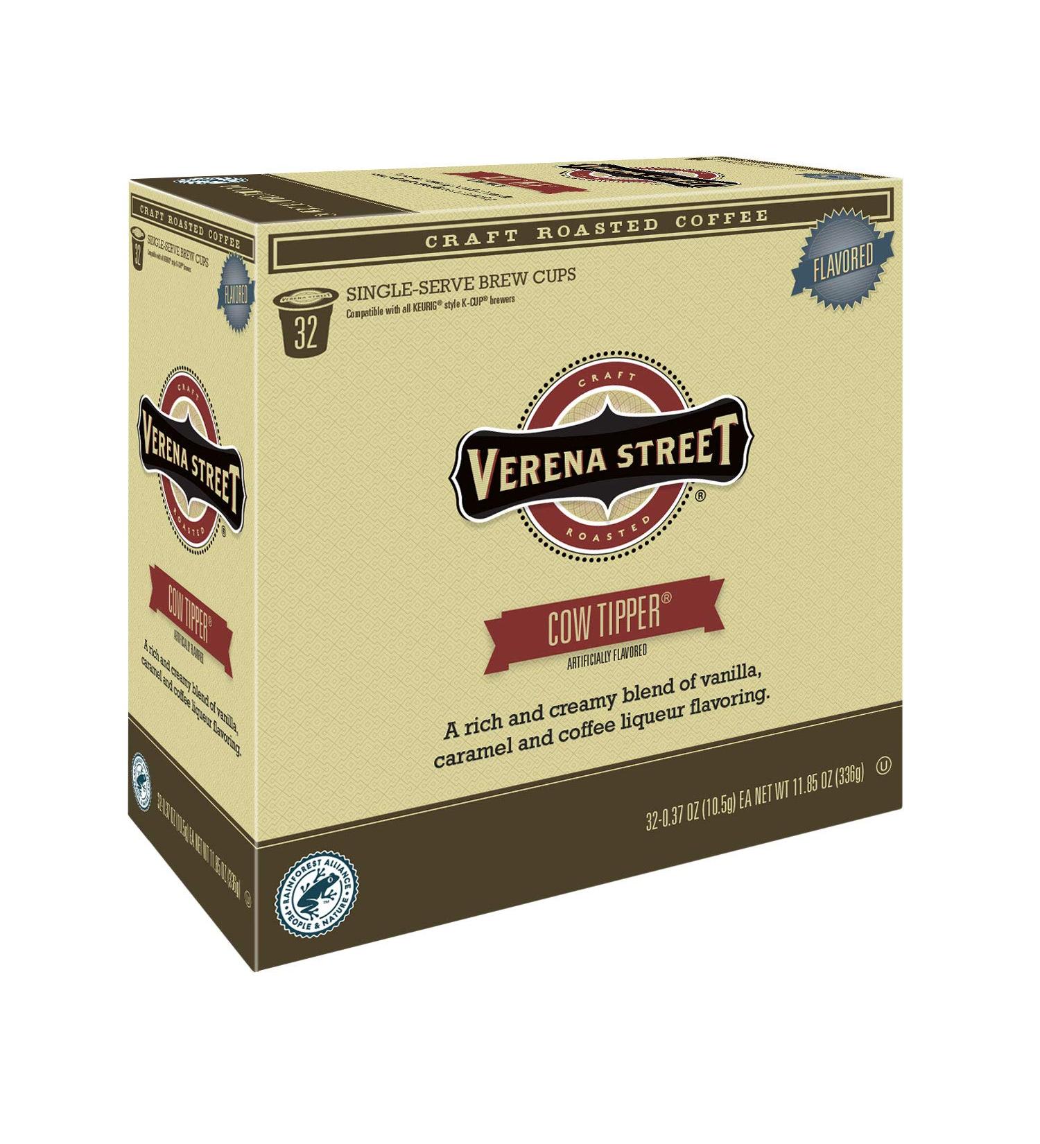 Verena Street Cow Tipper Flavored Coffee - 32 Single-Serve Brew Cups - Buy Online on SooperMarket.com