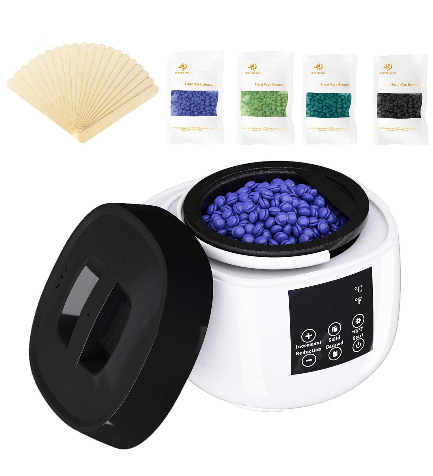 Home Digital Waxing Kit for Coarse Hair Removal - Hard Wax Warmer for Women and Men - Includes Premium Wax Beans and Applicator Sticks - White - Buy Online on SooperMarket.com
