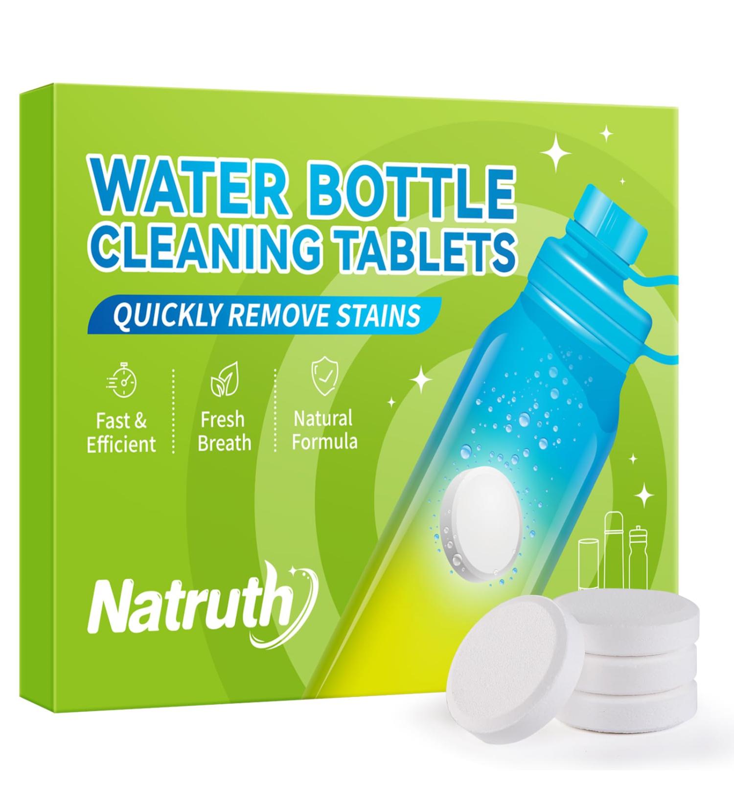 NATRUTH Water Bottle Cleaning Tablets 20Pack Bottle Clean Tablet Individually Packed for All Stainless Steel Plastics and Glass Drinking Containers - Buy Online on SooperMarket.com