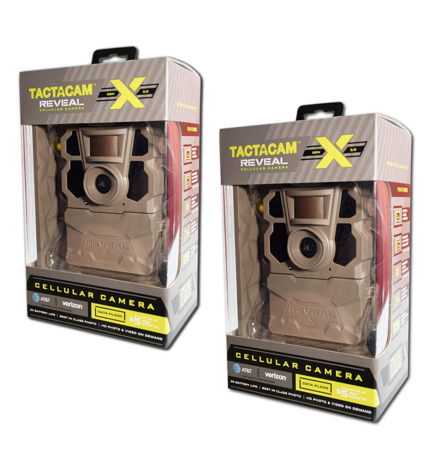 TACTACAM 2 Pack Reveal X Gen 2.0 LTE Trail Camera - AT&T and Verizon, HD Video & Photo, Low Glow IR Flash for Hunting, Security & Surveillance (2 Pack) - Buy Online on SooperMarket.com