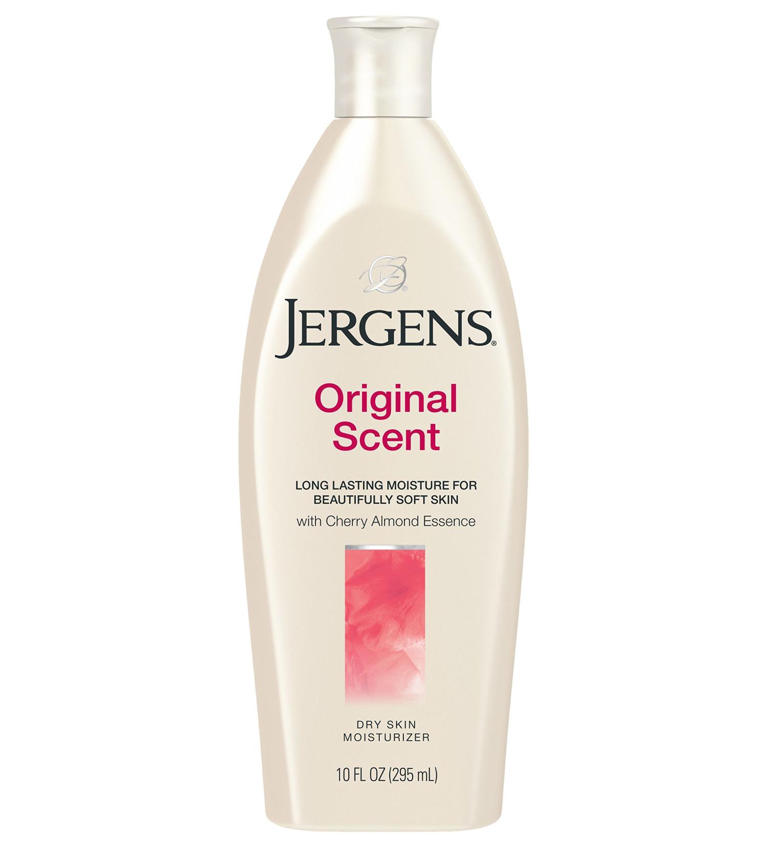 Jergens Original Scent Dry Skin Moisturizer 10 Ounce Body Lotion with HYDRALUCENCE blend and Cherry Almond Essence for Long Lasting Skin Hydration