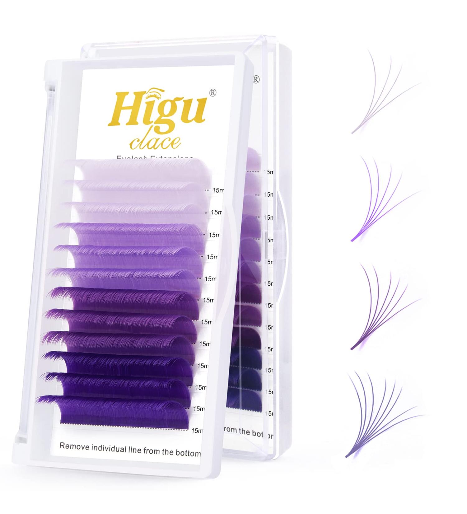 Ombre Purple 0.07C Colored Eyelash Extensions 15mm - Fast Fanning Easy Fan Lashes - Buy Online on SooperMarket.com