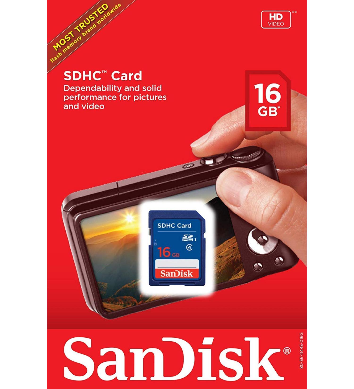 SanDisk 16 GB Class 2 SDHC Flash Memory Card SDSDB-016G-A11 Standard Packaging - Buy Online on SooperMarket.com