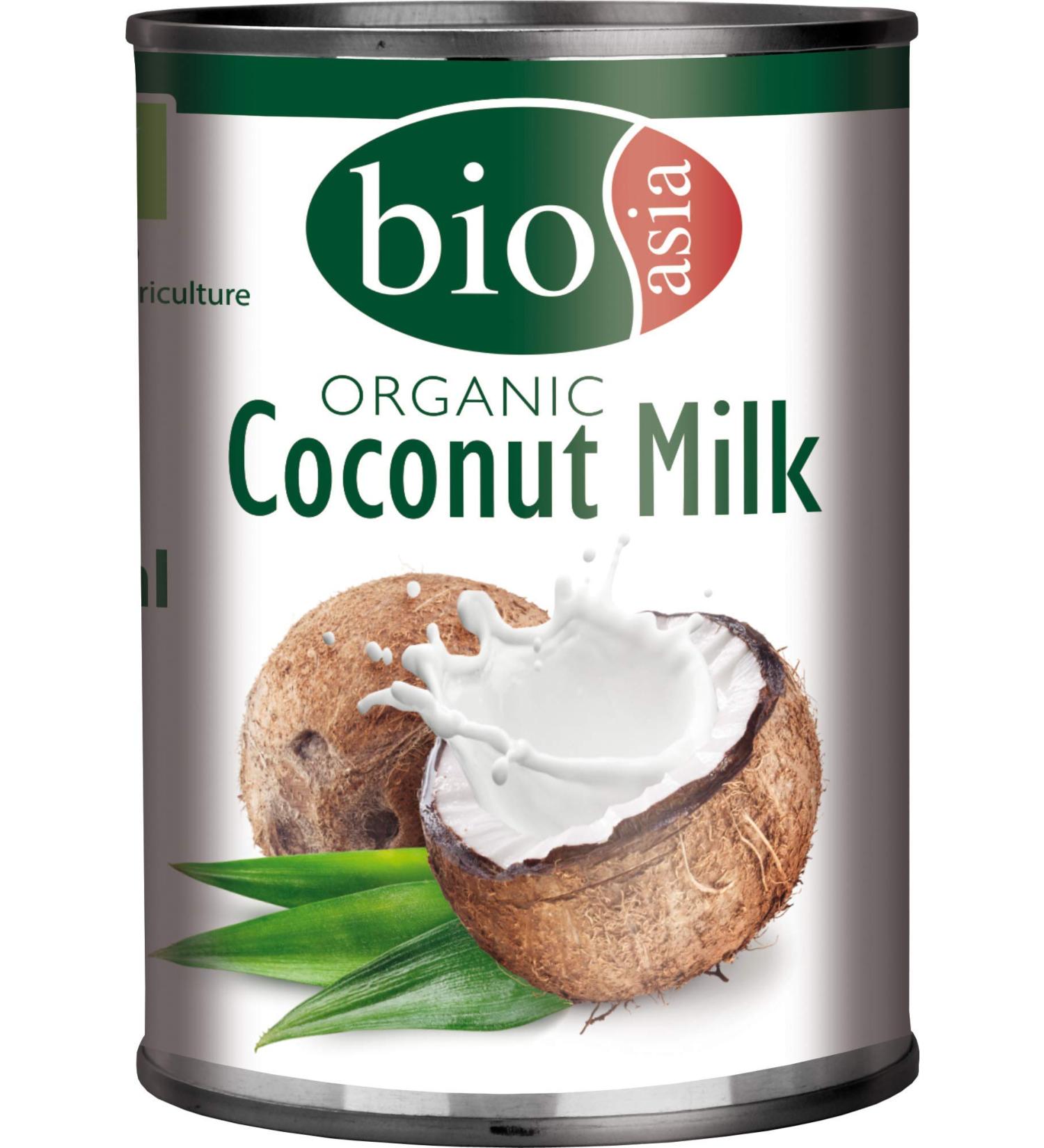 Buy Bioasia Organic Coconut Milk (18% Fat) - Vegan Gluten-Free Lactose-Free | Perfect for Cooking Baking Desserts & Cocktails (3 x 400 ml) - Buy Online on SooperMarket.com
