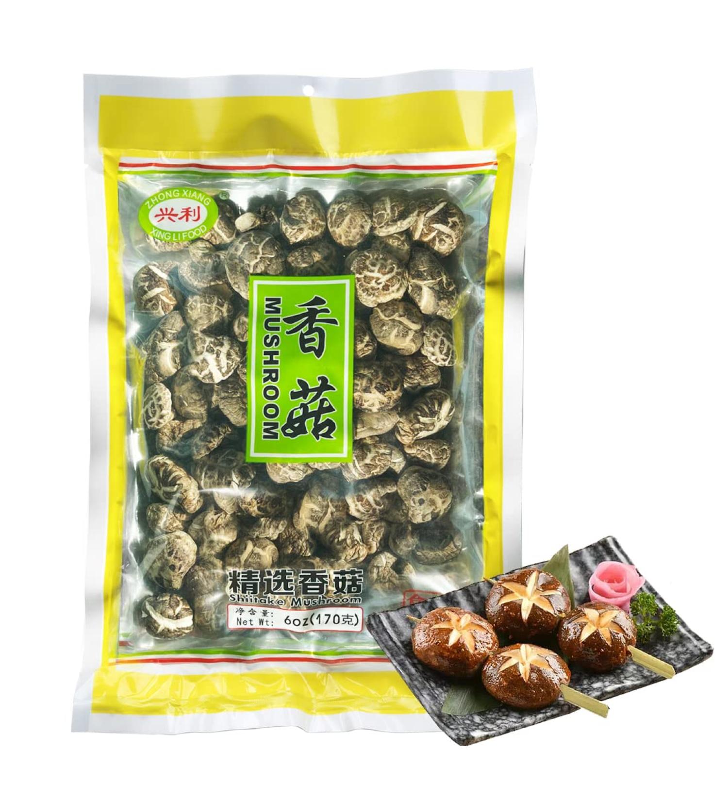 Dried Shiitake Mushrooms - Premium Grade, Soft Texture, Natural Grown, No Fumigation, 6 oz - Buy Online on SooperMarket.com