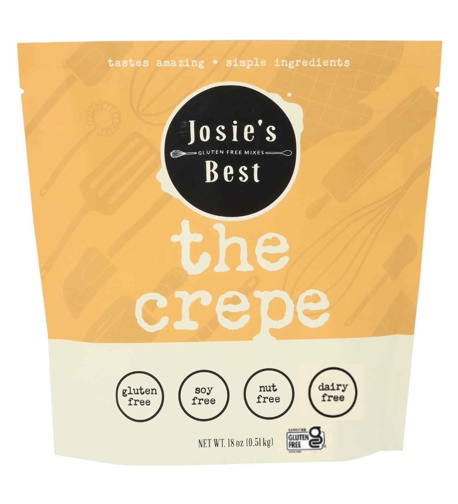 Josie's Best Gluten-Free Crepe Mix - Soy, Nut, Dairy-Free | Delicious & Easy-to-Make | 18oz Multi-Batch Pouch - Buy Online on SooperMarket.com