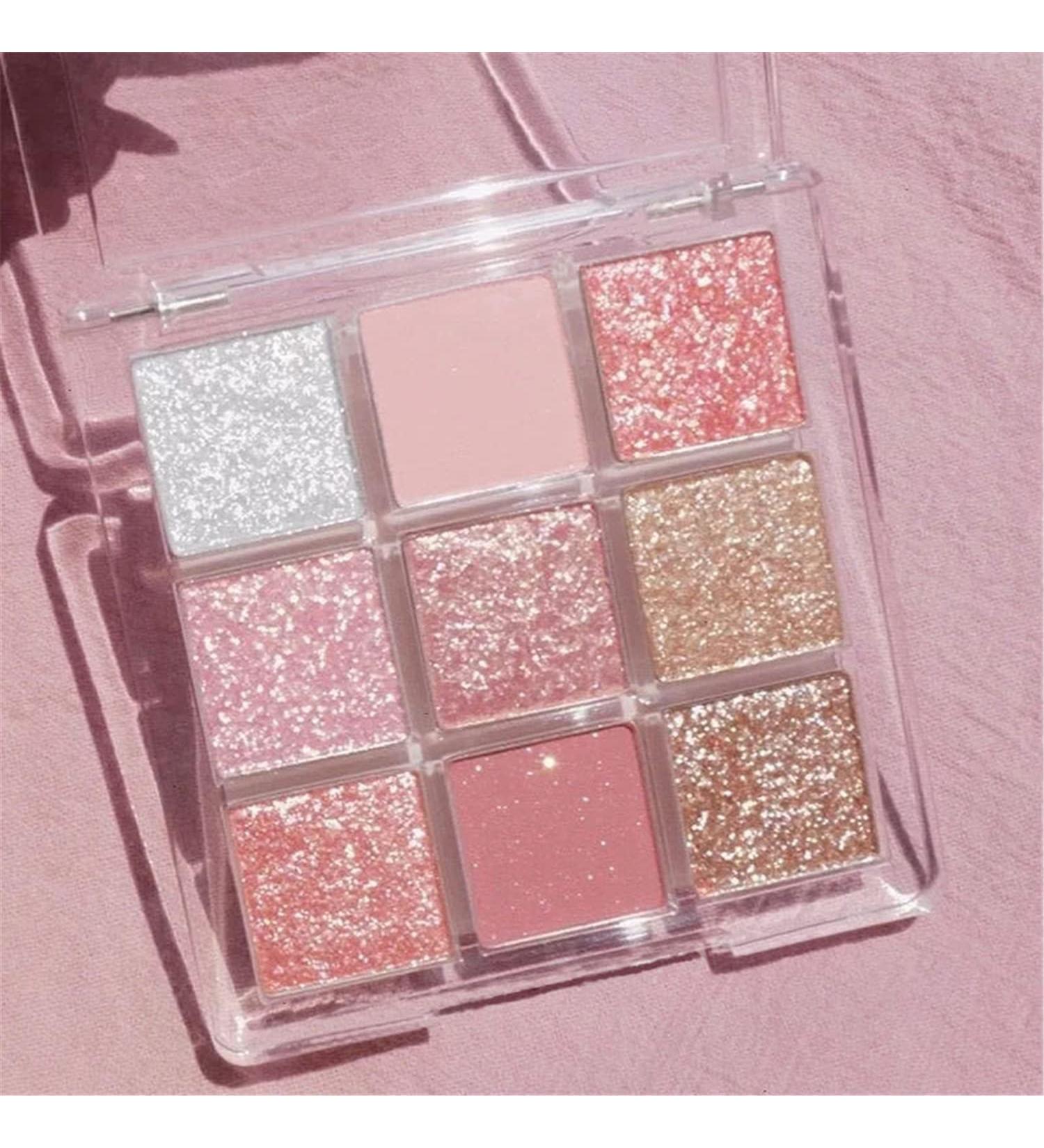 Lovelycat 9 Colors Glitter Eyeshadow Makeup Palette Matte High Pigmented Colorful Creamy Texture Eye Shadow Powder Natural Waterproof Long Lasting Eyeshadow Powder Cosmetics (pink) - Buy Online on SooperMarket.com