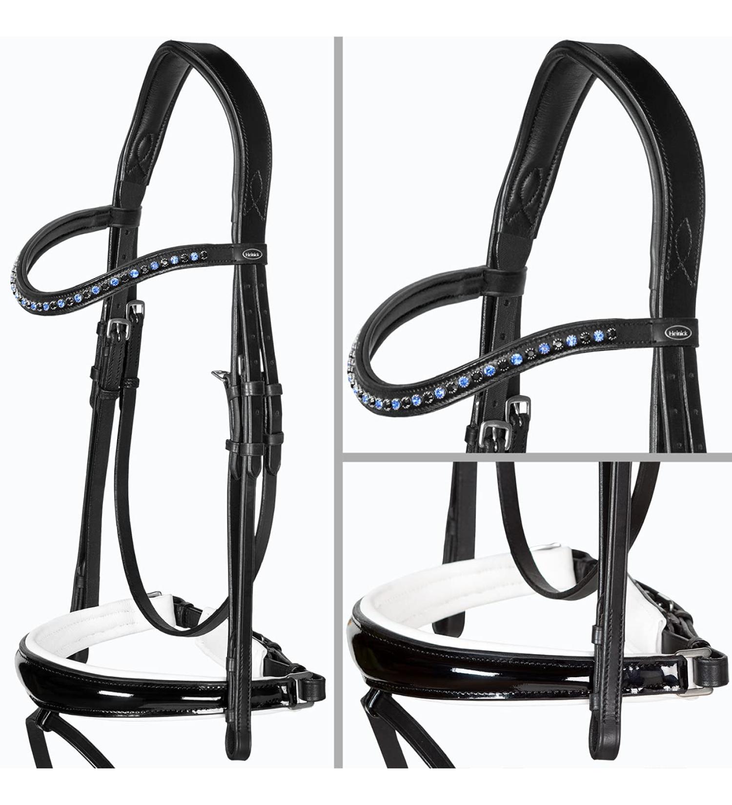 Heinick-Reitsport bridle anatomical Performance white lacquer conical RH bridle hook Warmblood Selection (Geneva)