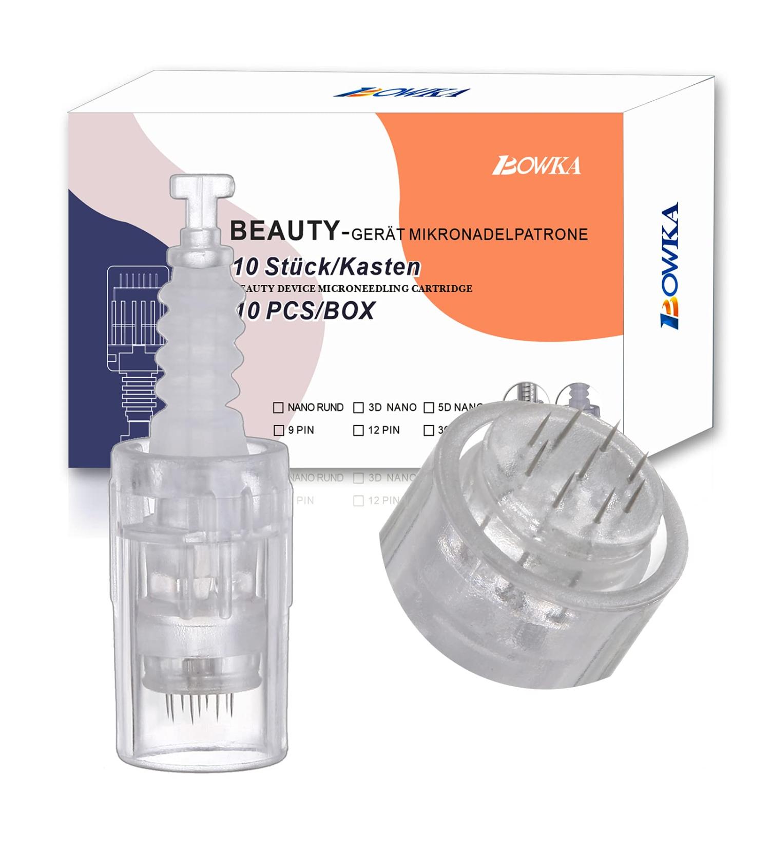 Bowka 9 Pins Microneedling Pen Needles - 10 Universal Replacement Needles for Adjustable Electric Derma Pen - Buy Online on SooperMarket.com