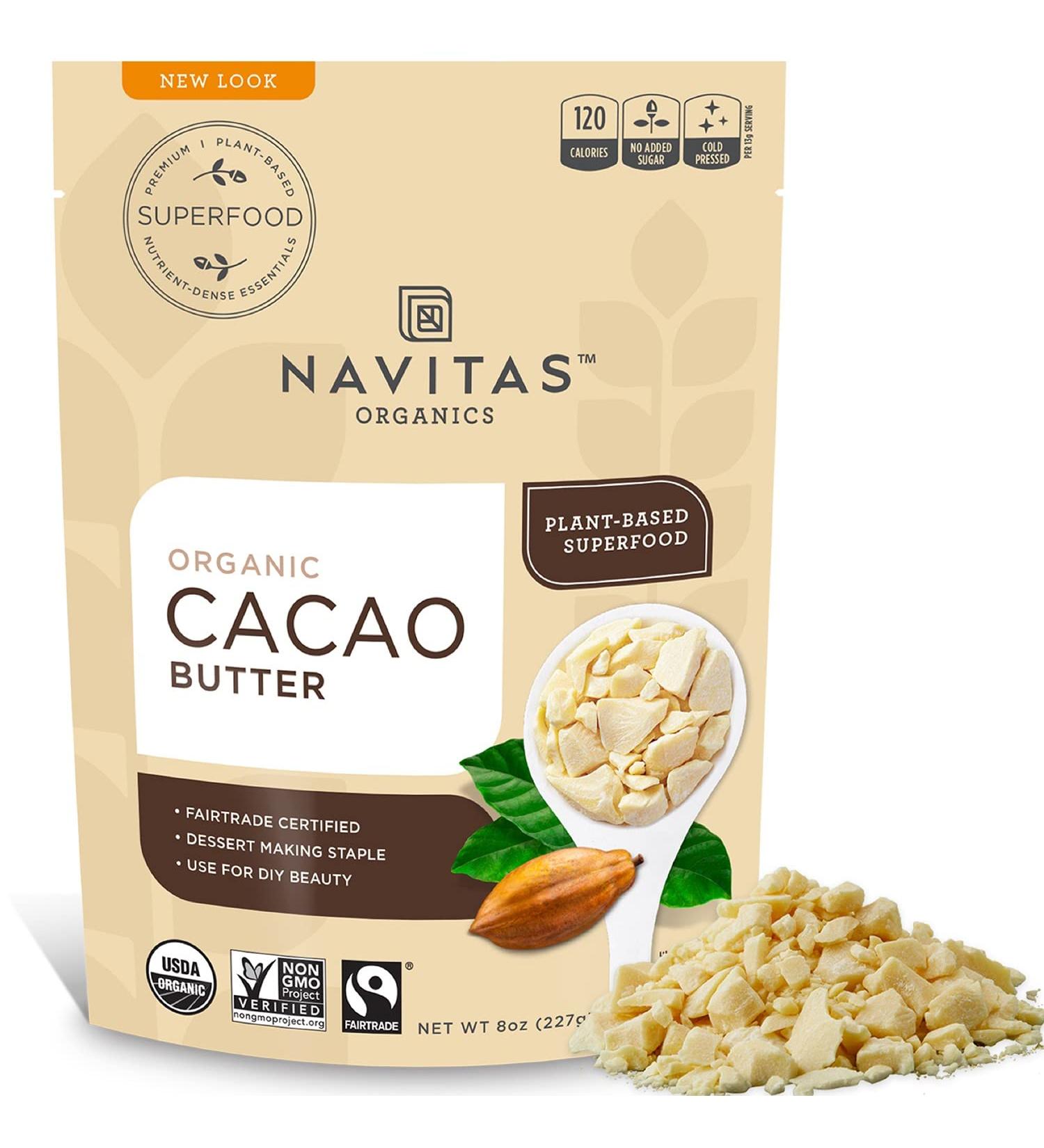Buy Navitas Organics Organic Cacao Butter 8 oz - Pure, Raw Superfood - Buy Online on SooperMarket.com