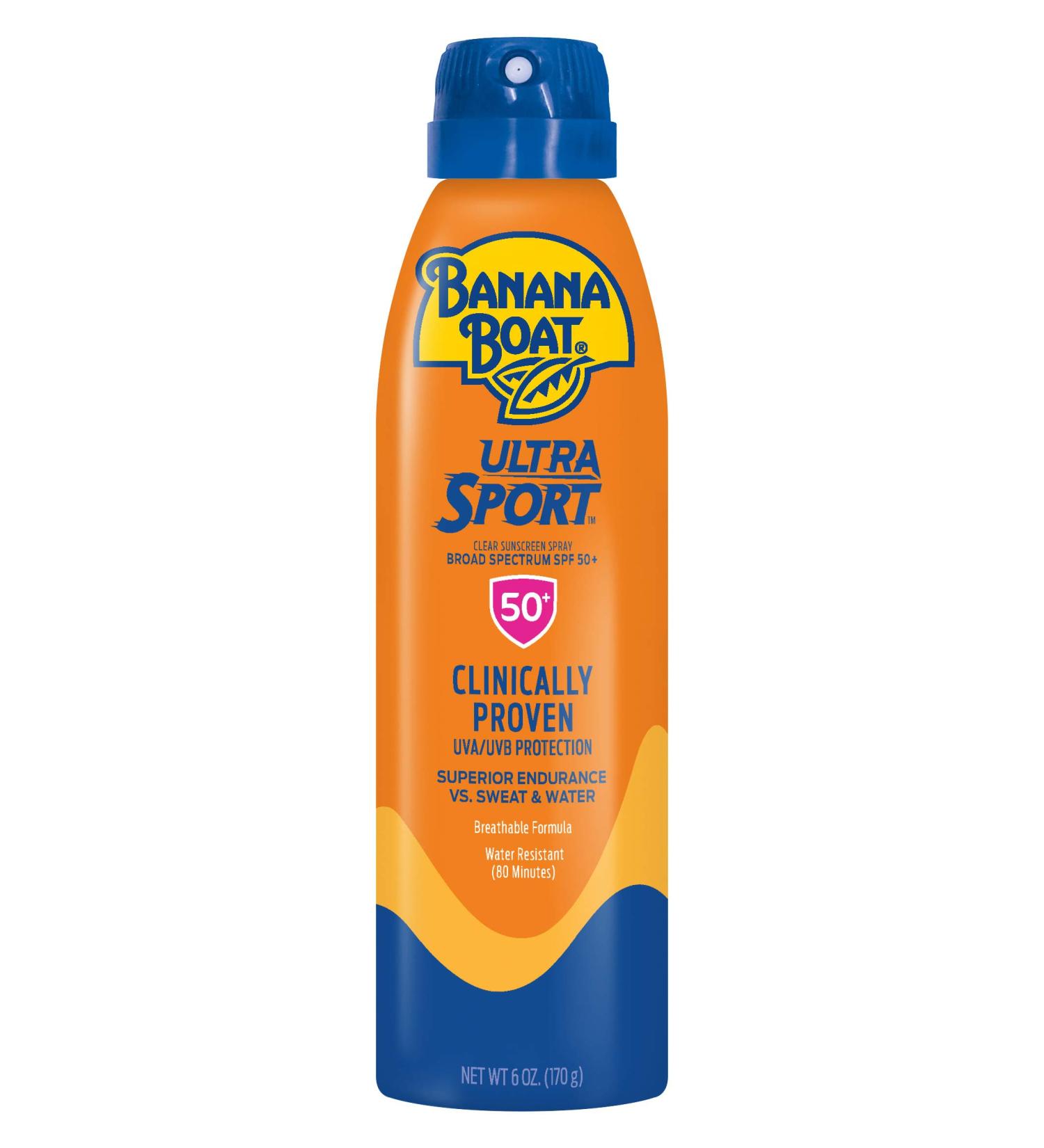 Banana Boat Sport Performance SPF 50+ Clear UltraMist Sunscreen Spray ea 6 oz. (Pack of 3)