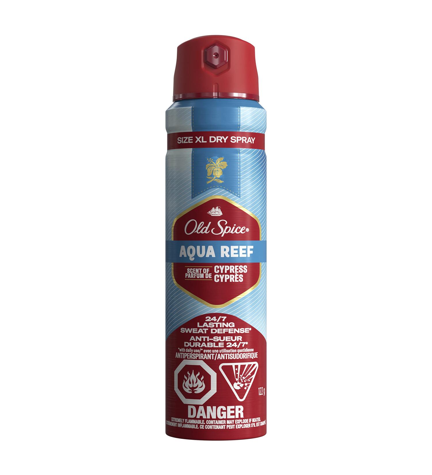 Old Spice Men's Antipespirant & Deodorant Dry Spray Aqua Reef 122g Dry Spray Aqua Reef 122 g (Pack of 1) - Buy Online on SooperMarket.com