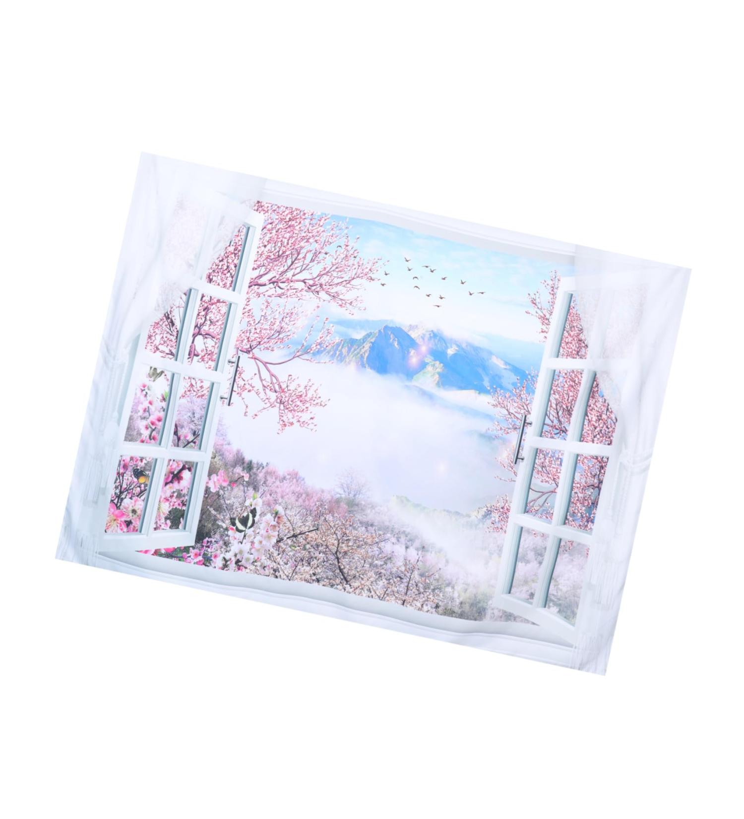 HOMSFOU 2pcs Japanese Cherry Blossom Tapestry Large Carpet Flower Sticker Sofa Cover Flower Wall Decor Flowers Christmas Decor Japanese-style Wall Tapestry Polyester (polyester) 200x150cmx2pcs As Shownx2pcs - Buy Online on SooperMarket.com