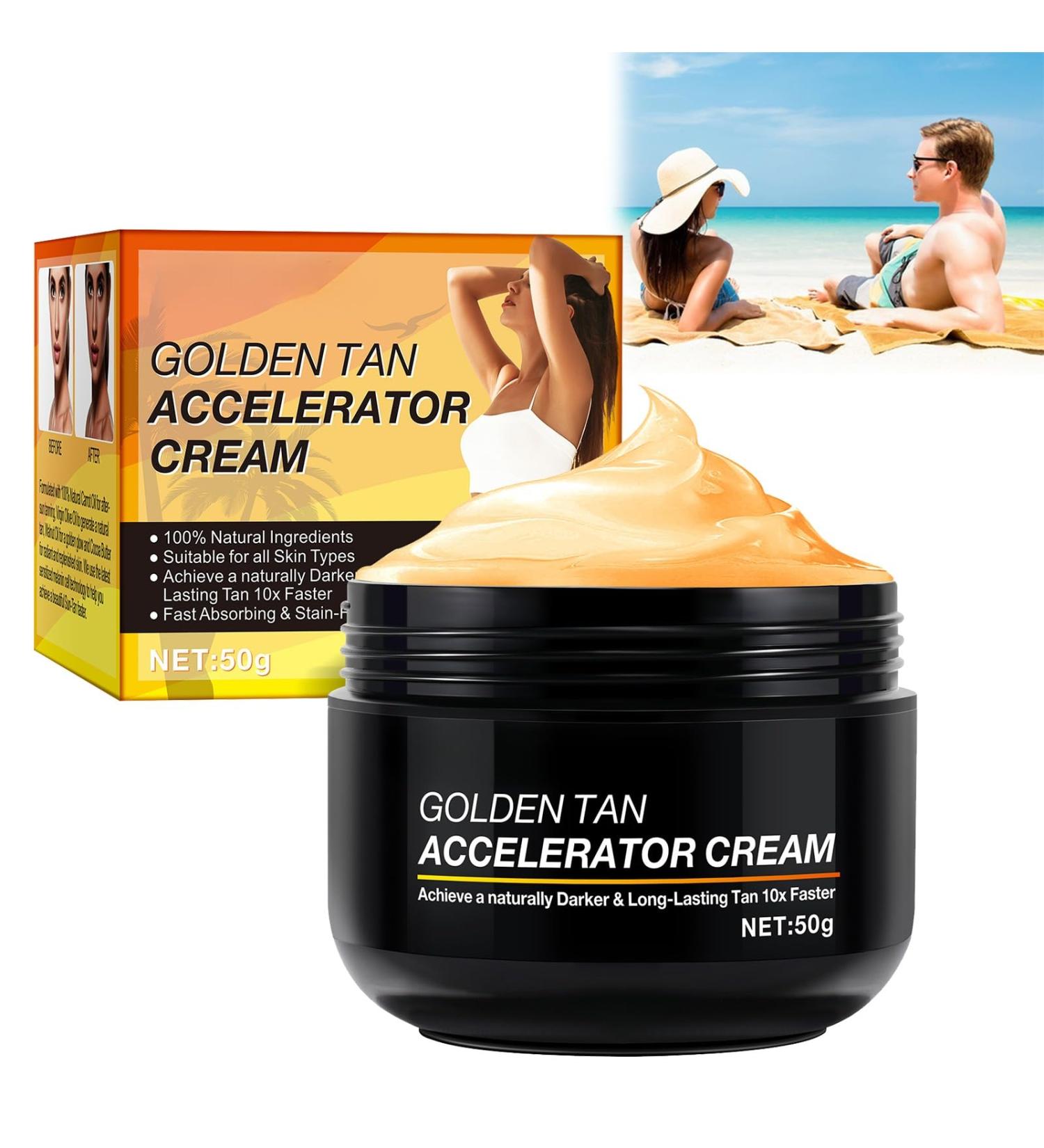 Tanning Accelerator Cream Sunbed Tanning Accelerator Intensive Tanning Gel Long-Lasting Rapid Tanning Cream Effective in Sun-Beds & Outdoor Sun Achieve a Natural Tan with Natural Ingredients (50g) - Buy Online on SooperMarket.com