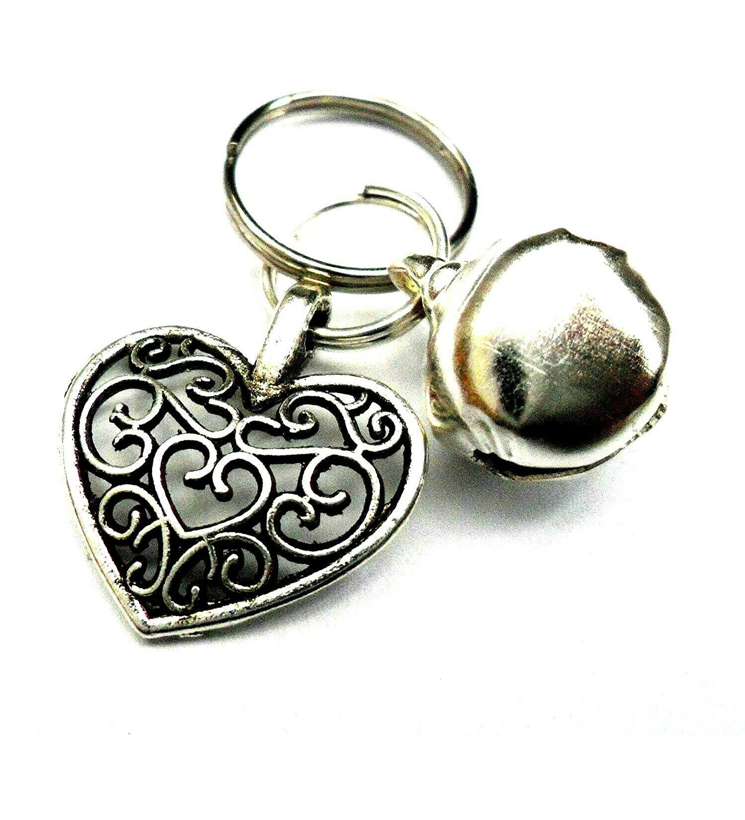 Silver Knight Filigree Heart & Jingle Bell Cat or Small Dog Charm Clip on Collar Pendant Fancy Pet Charm Pet Bling - Buy Online on SooperMarket.com