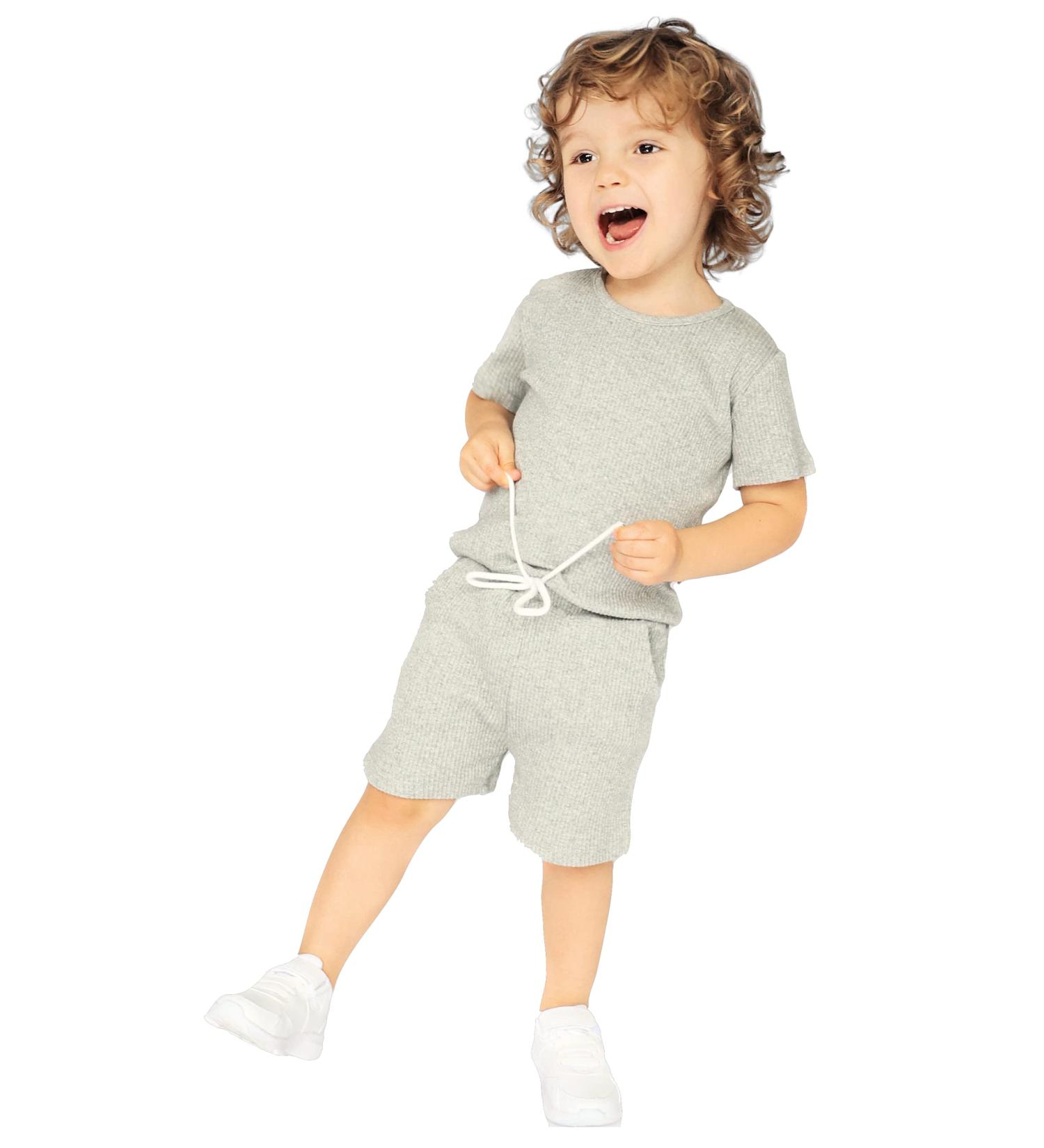 DreamBuy 20 Colour Ribbed Pyjama/Tracksuit/Loungewear | Unisex Boys & Girls 2-3 Years Dove Grey Summer - Buy Online on SooperMarket.com