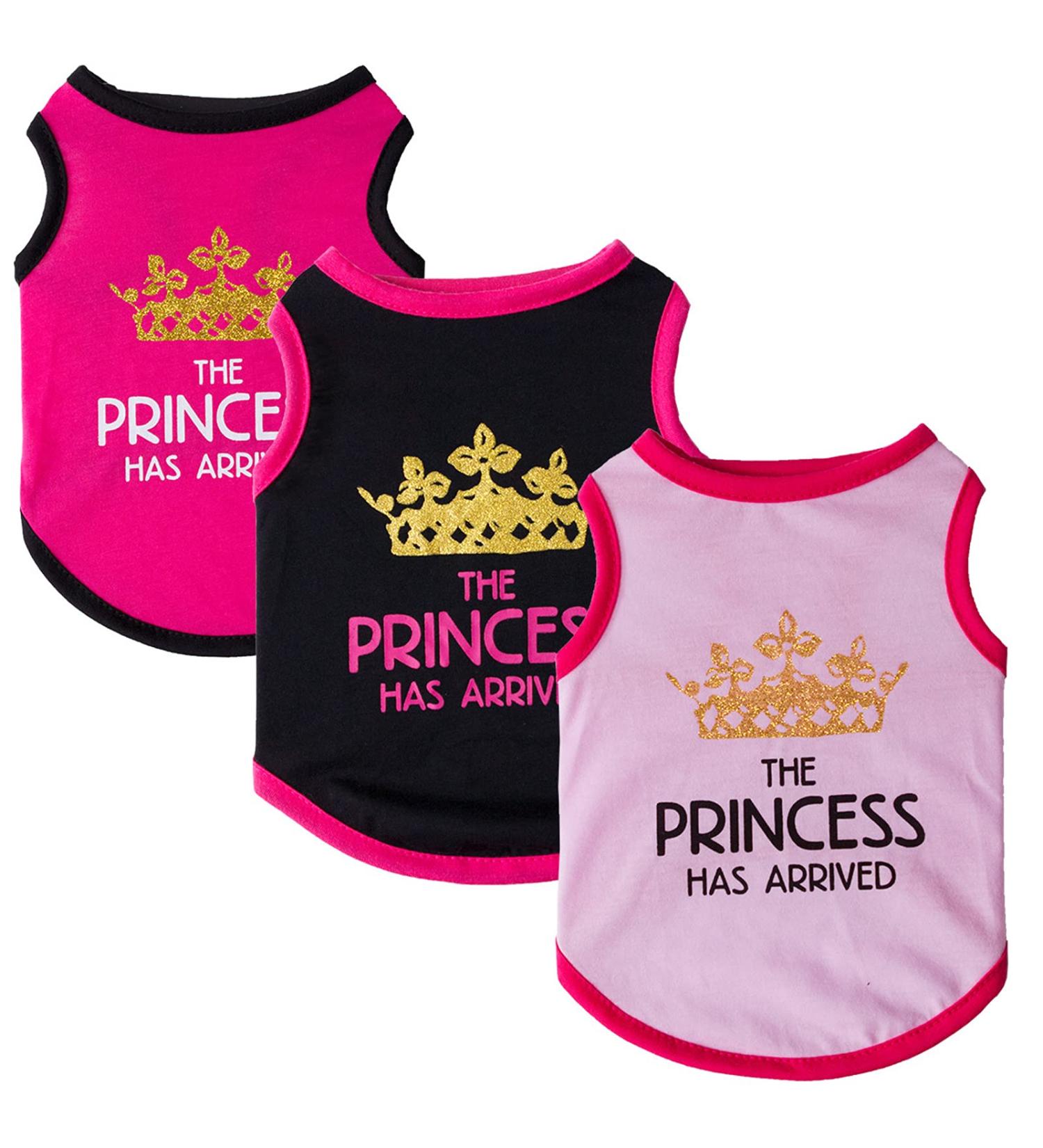3-Pack Dog Clothing | Princess & Prince T-Shirts for Cats & Small to Medium Dogs - Cute Costumes - Buy Online on SooperMarket.com