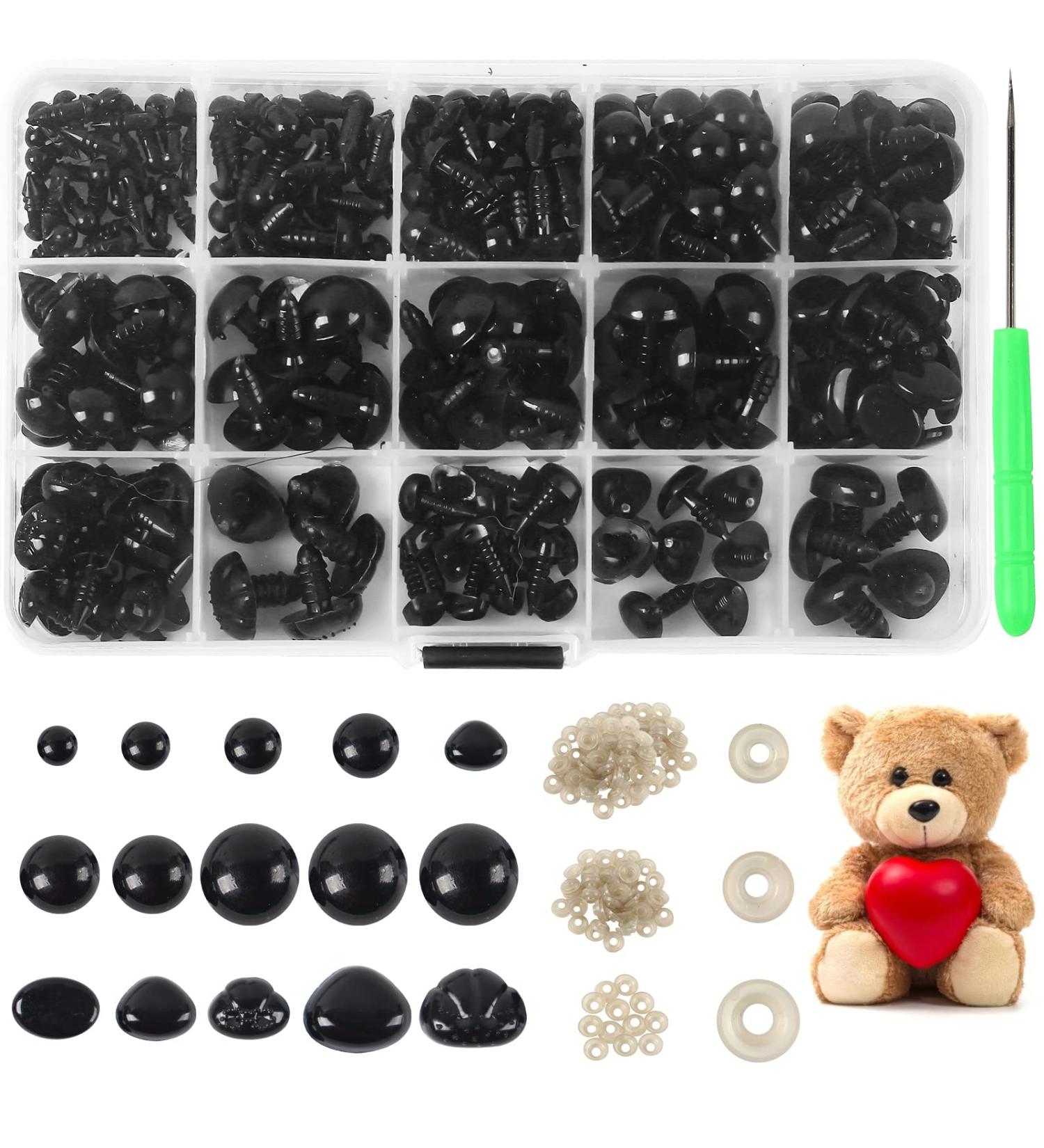 Yexixsr 566PCS Safety Eyes and Noses for Amigurumi - Craft Doll Eyes and Nose for Teddy Bear, Crochet Toy - Various Sizes - Buy Online on SooperMarket.com