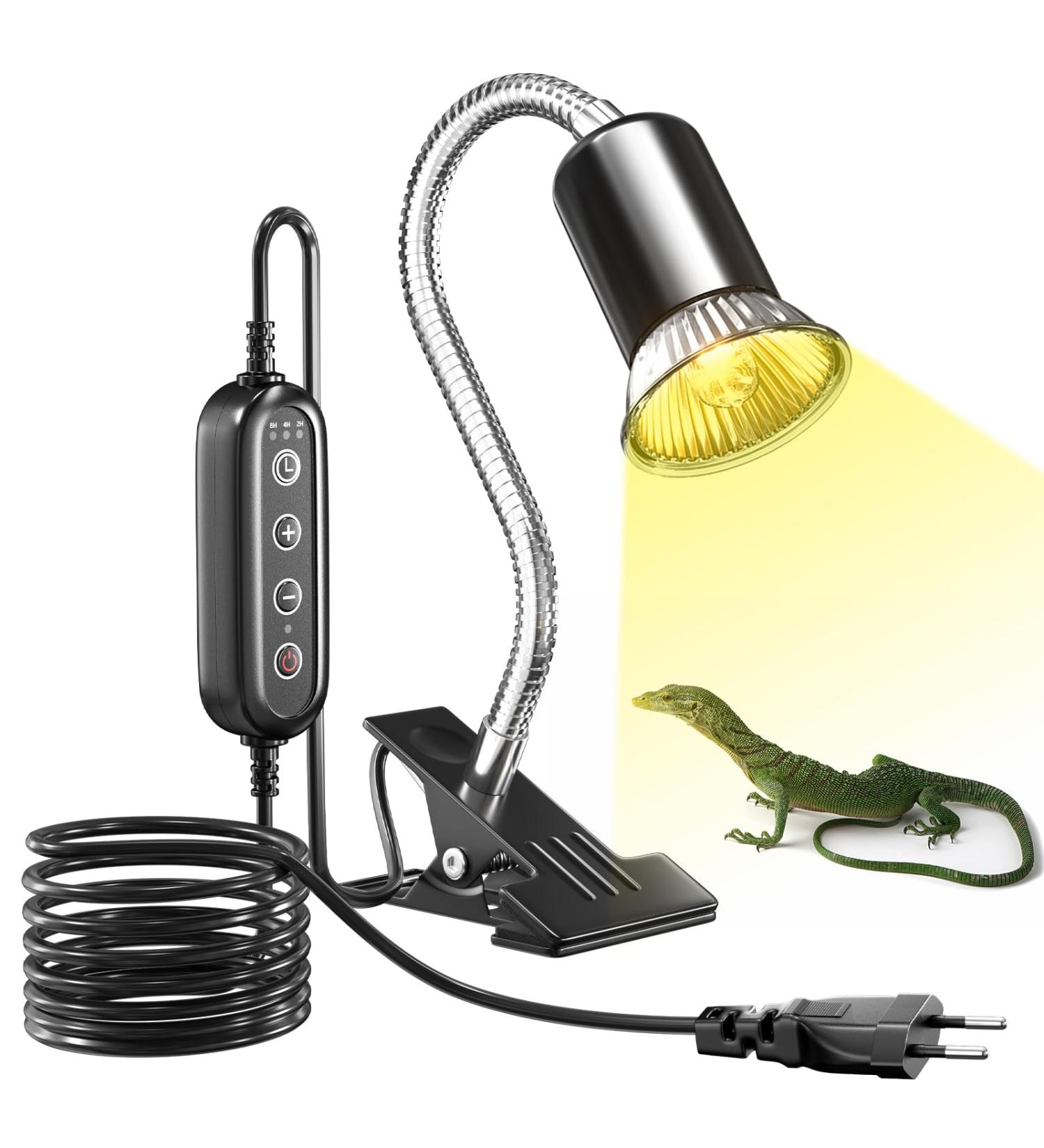 Buy BRIGHARK Reptile Aquarium Heat Lamp - Time-Controlled 200W E27 Turtle Thermal Lamp for Lizard & Terrarium (AC220-240) - No Light Bulb Included - Buy Online on SooperMarket.com