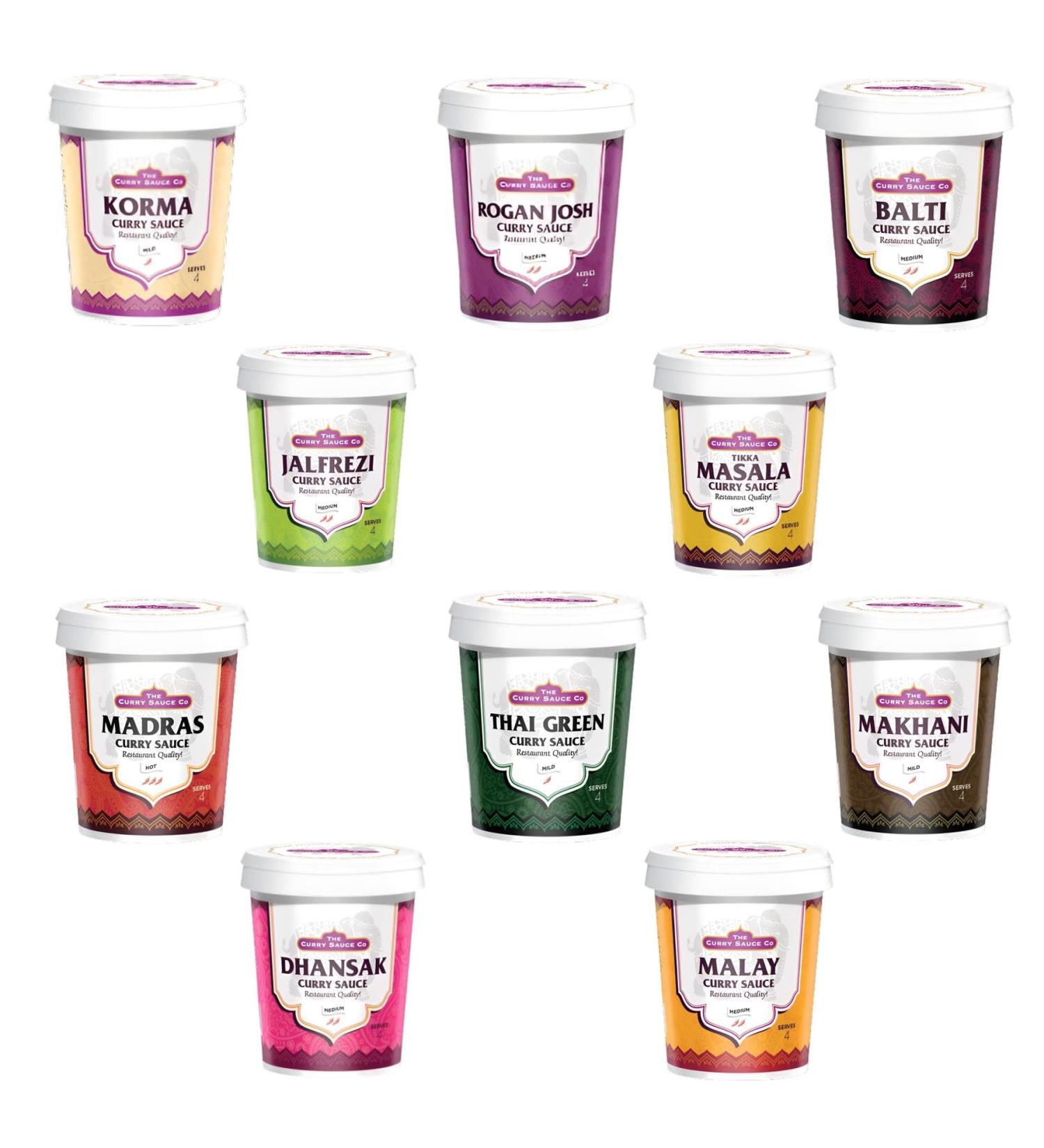 Curry Sauce Co Pick N Mix - Create Custom Sauce Combo with 9+ Flavours | Balti Korma Thai Green Tikka Masala | Gift Set for Sauce Lovers - Pack of 3 (475g) - Buy Online on SooperMarket.com
