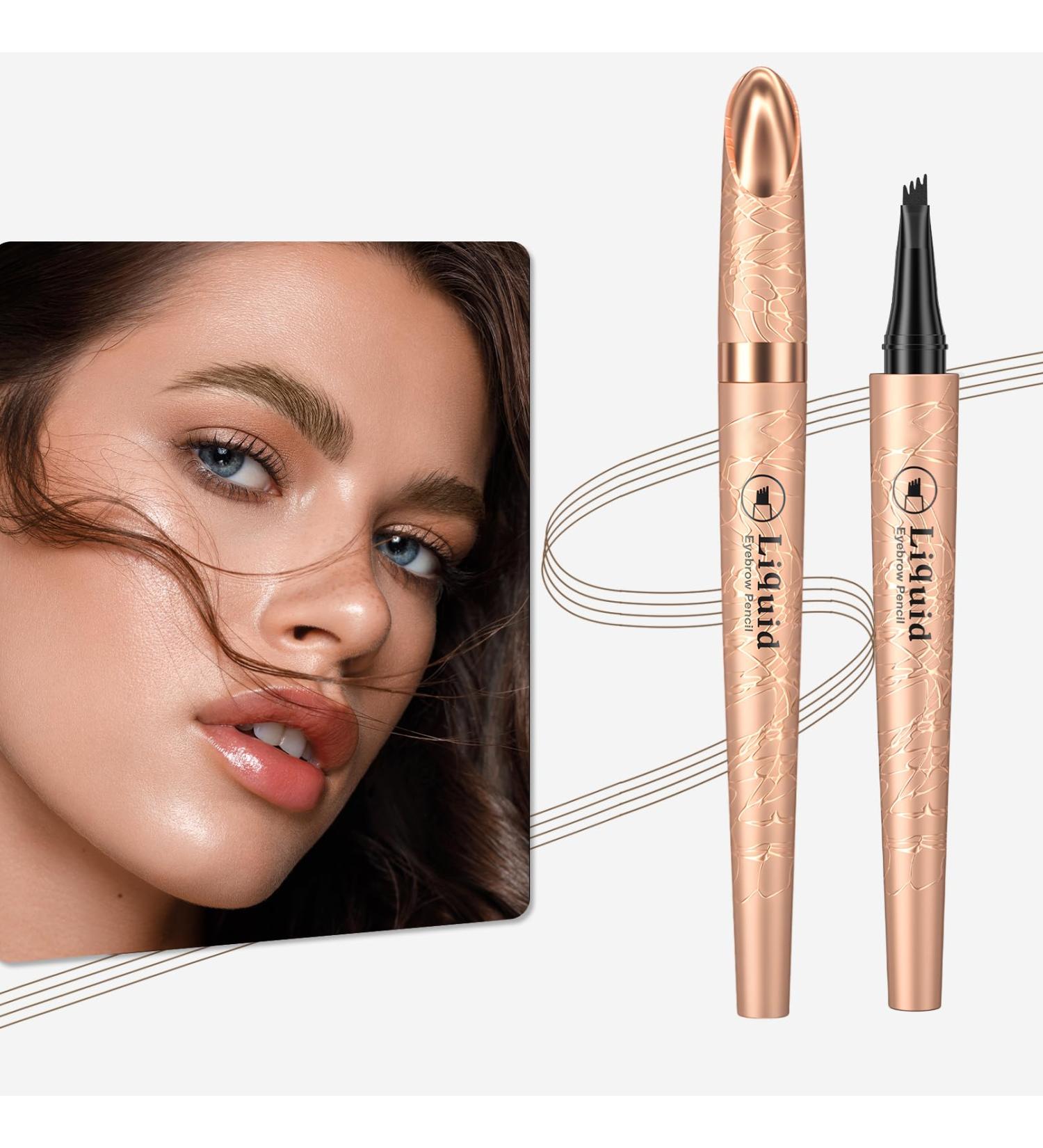 Buy Waterproof Microblading Eyebrow Pen - 4 Tip Soft Brown Pencil for Natural Looking Eyebrows Smudge-Proof & Long Lasting | International Shipping Available - Buy Online on SooperMarket.com