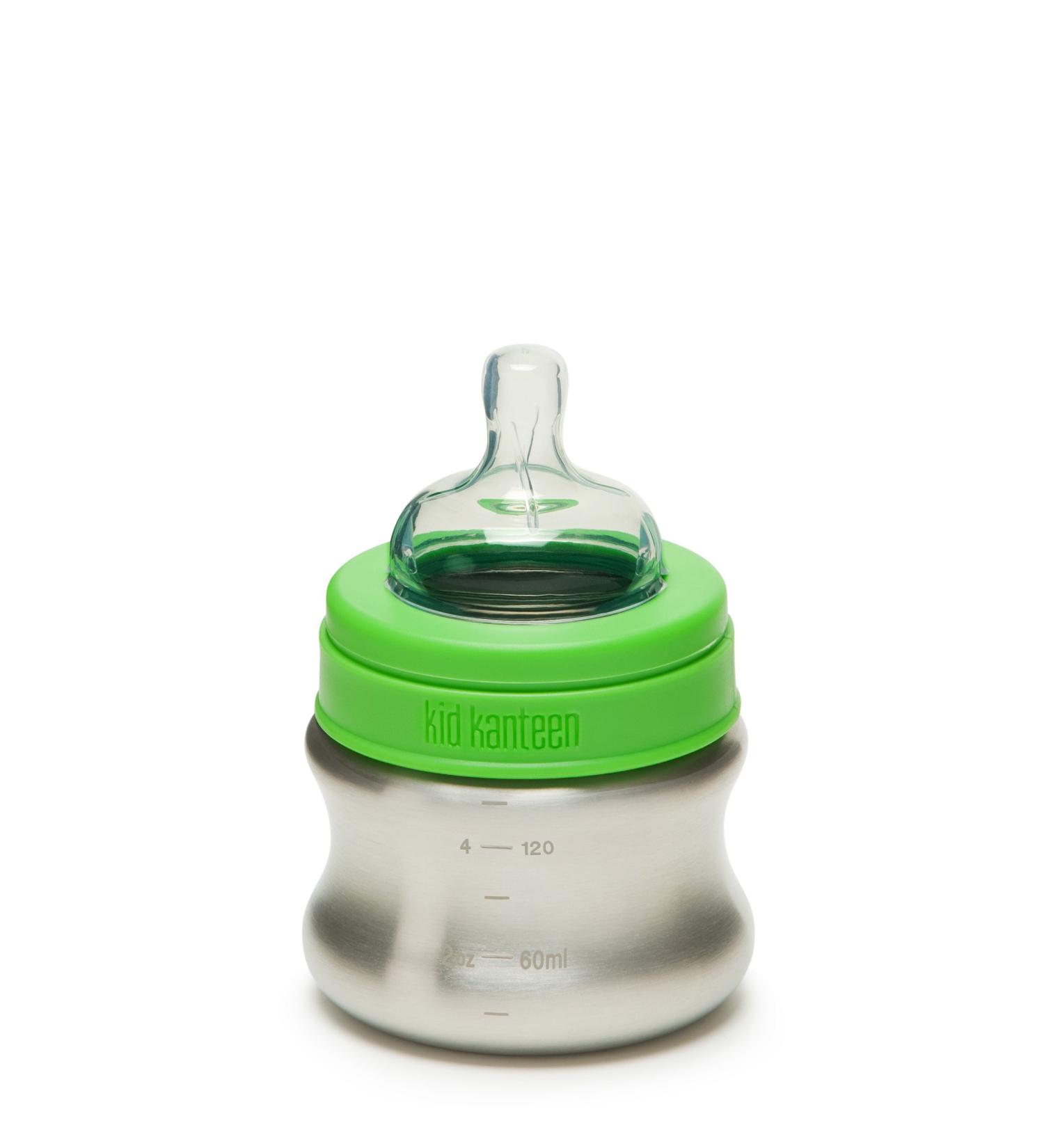Klean Kanteen Kid Kanteen Baby Drinking Bottle Brushed Stainless 148ml/5oz Silver 1 piece (1 pack)