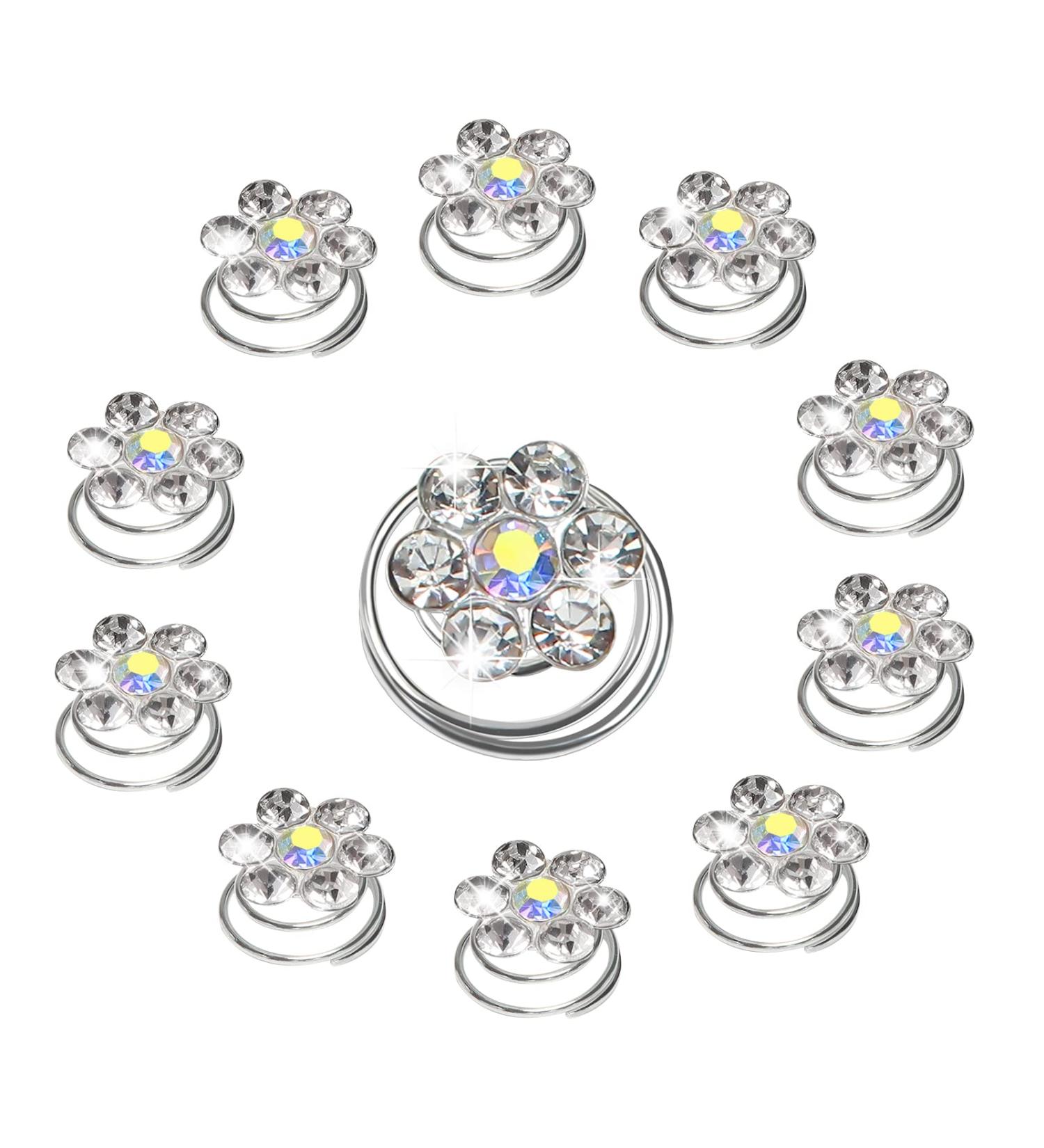 TUUXI 84pcs Rhmeta Title: inestone Crystal Twisters Set - Spiral Hair Pins for Wedding and Prom - Buy Online on SooperMarket.com