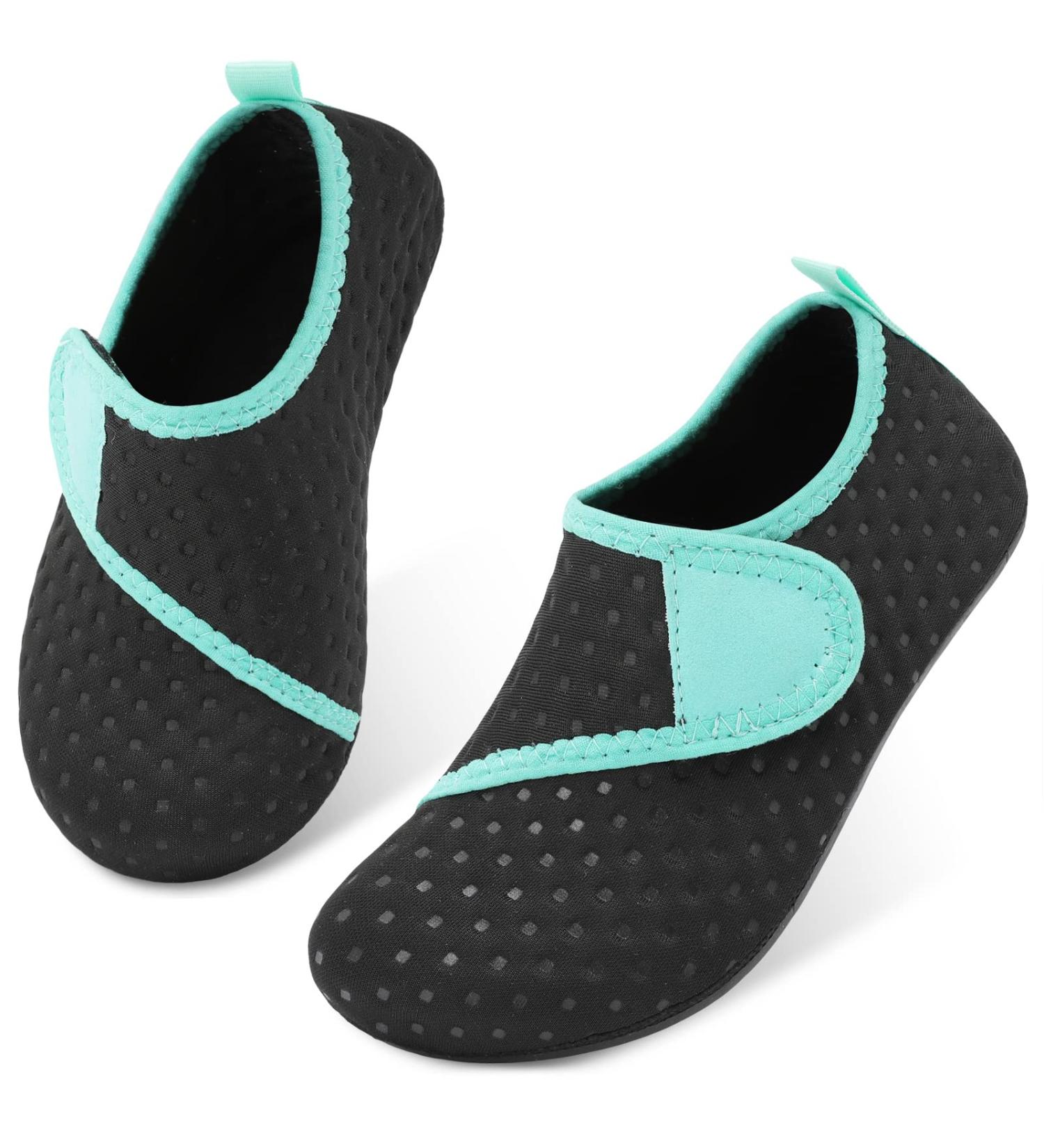 JIASUQI Kids Water Shoes Quick Dry Barefoot Aqua Socks - Black Blue Strip | Beach Pool Swimming | Size 10.5/11 UK Child - Buy Online on SooperMarket.com