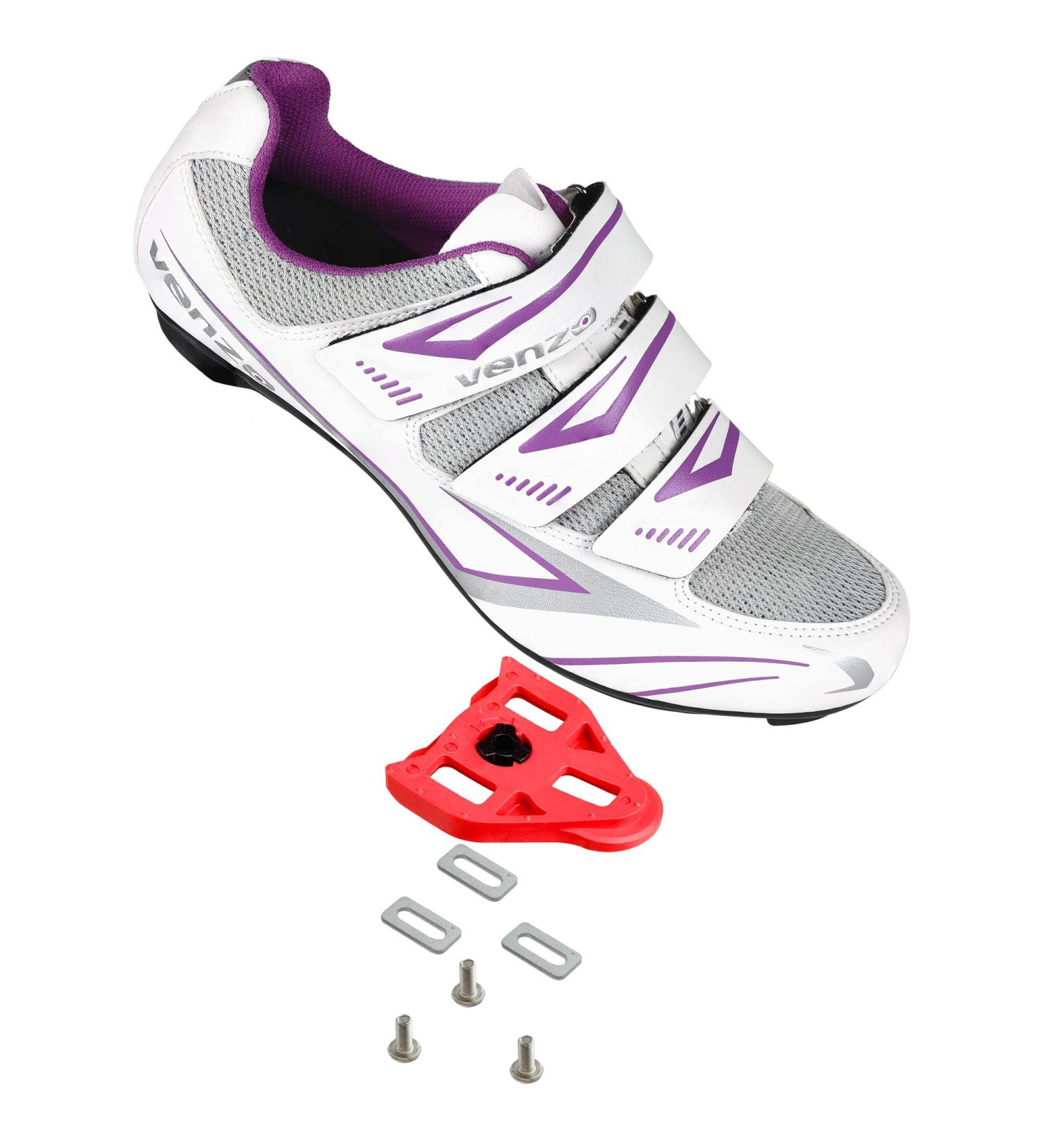 Venzo Women's Road Cycling Shoes - 3 Strap Design - Compatible with Peloton, Shimano SPD, Look ARC Delta - Includes Peloton Cleats - Size 5.5 - Buy Online on SooperMarket.com
