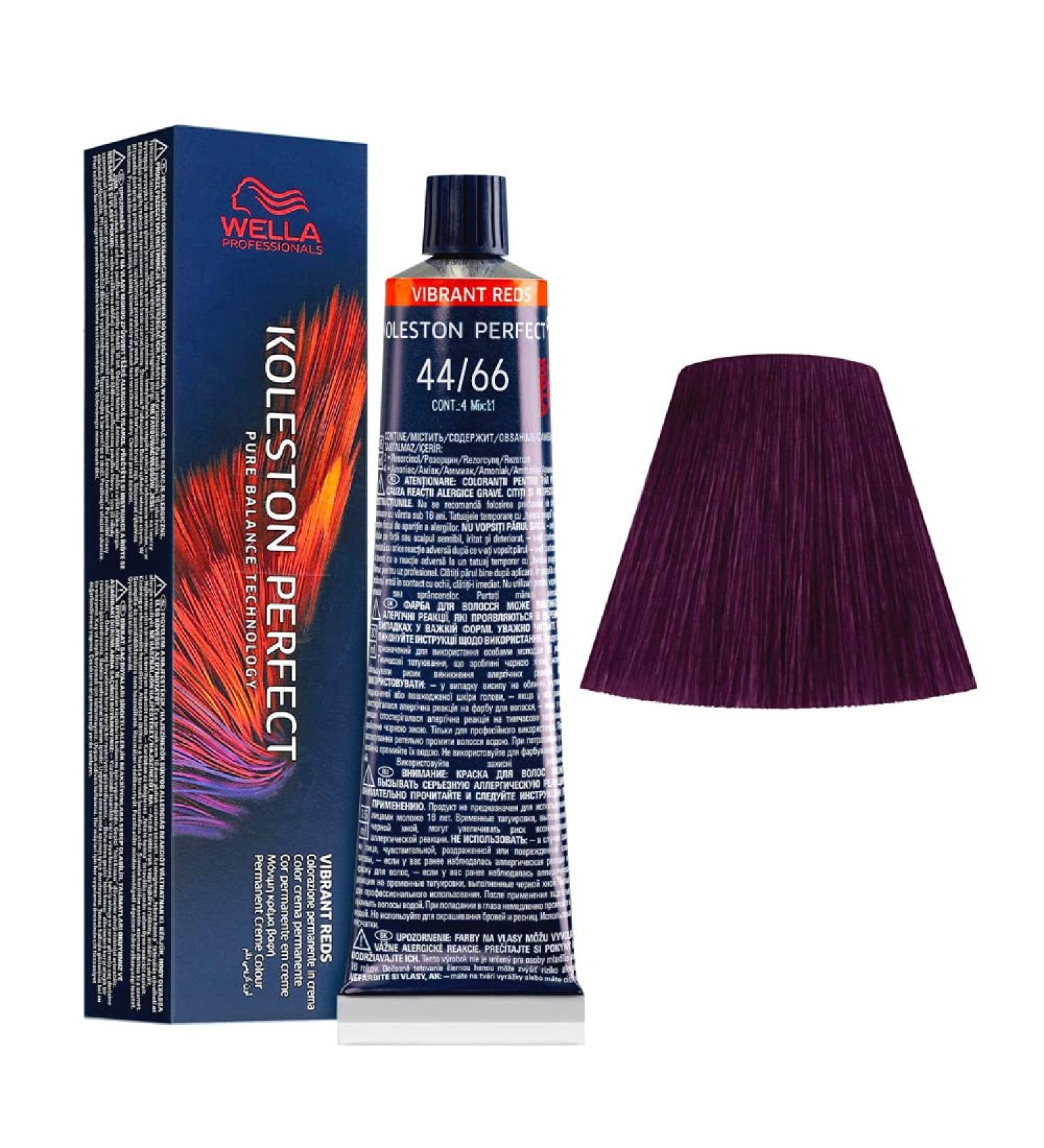 WELLA 44/66 Koleston Perfect ME+ Hair Colouring 60 ml 44/66 1 count (Pack of 1)