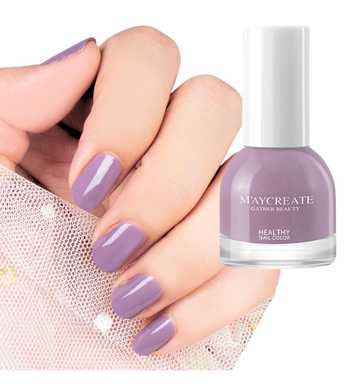 TBeautfave Purple Nail Polish Quick Dry Peel Off Nail Varnish Pastel Violet Long Lasting Nail Polish Water Based Natural Nail Polish for DIY Nail Art No Need Cure J49 - Buy Online on SooperMarket.com