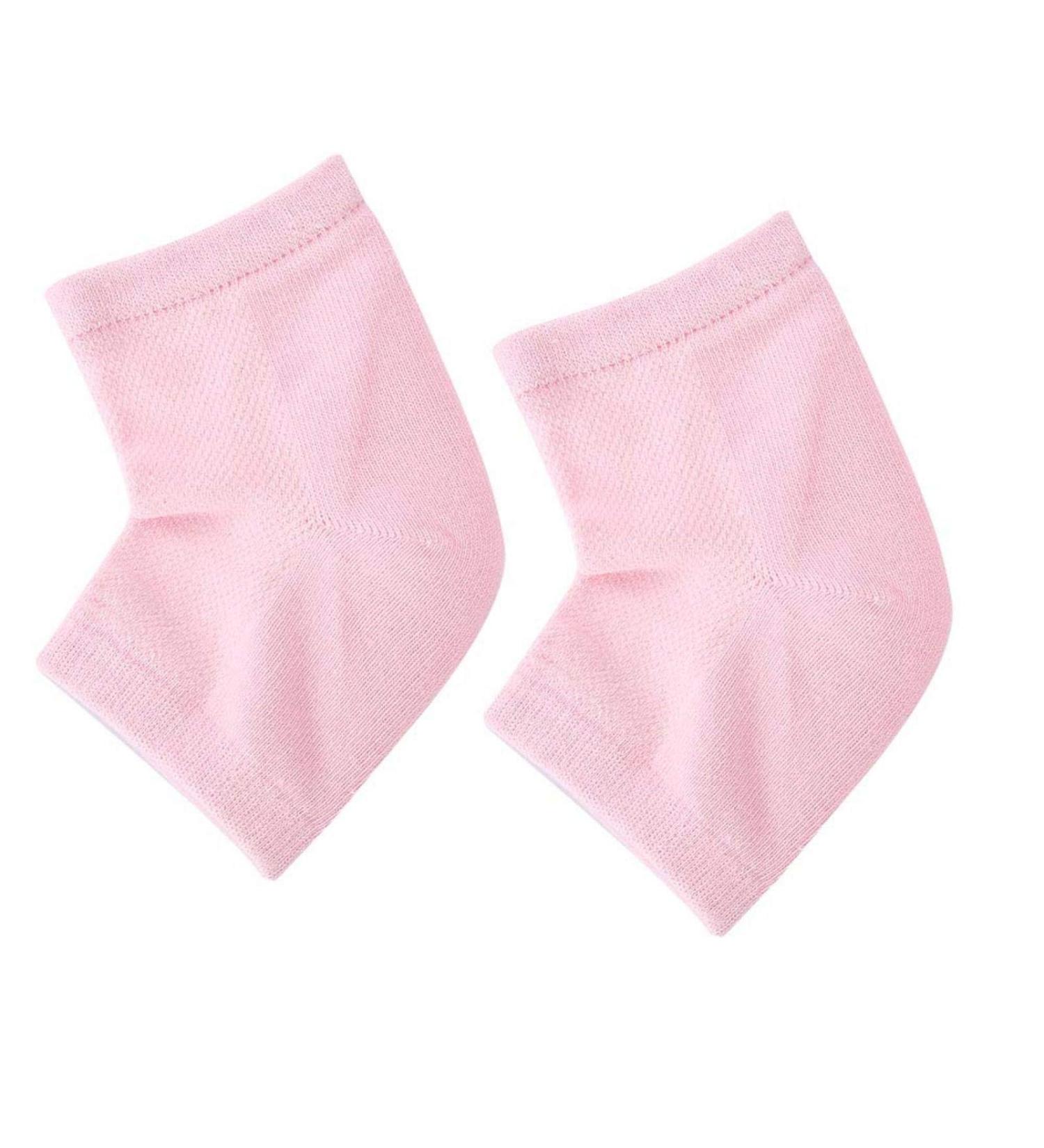 Gel socks gel heel socks silicone heel protection moisturizing socks foot care spa socks for dry skin and plantar fasciitis gel heels Foot care socks moisturizing (pink)